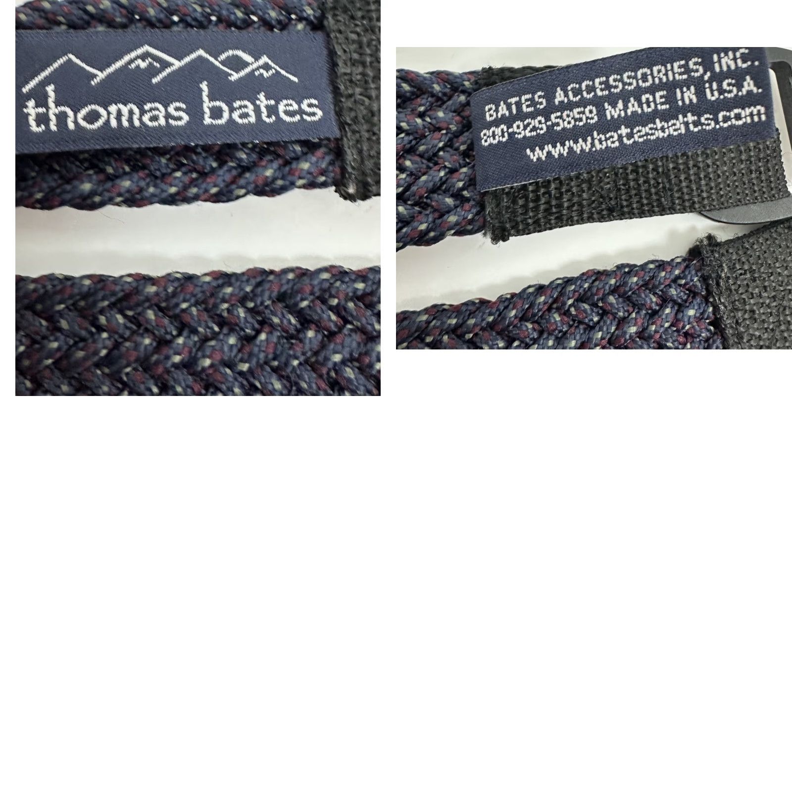 Vintage Hiking Belt Mens 38 Braided Nylon Web Belt Navy Blue Plastic Buckle Outdoors Belt Size 38 - 8 Thumbnail