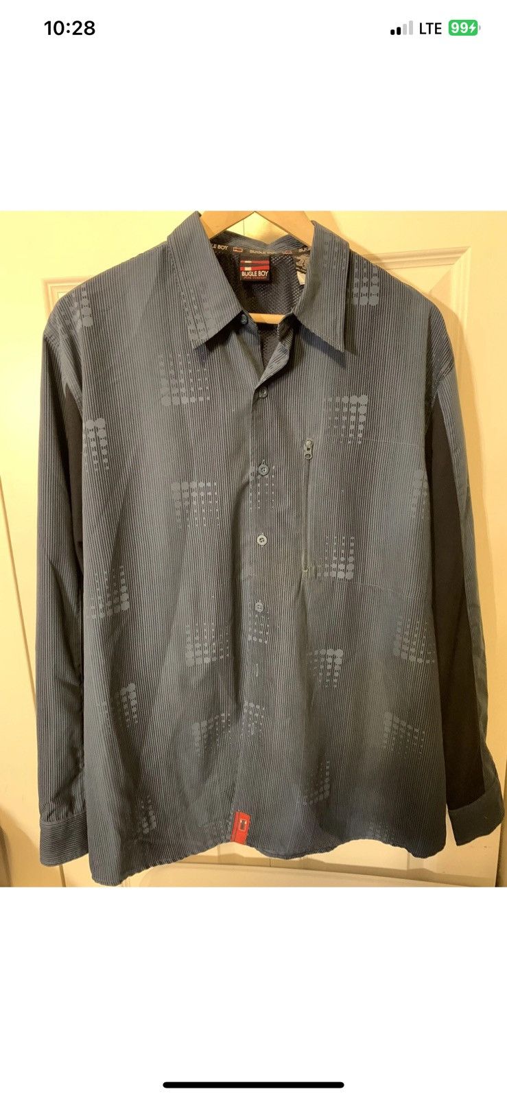 Bugle Boy Bugle Boy Jean Company Mens Sz L Shirt Blue Zip Pocket Rare Size US L / EU 52-54 / 3 - 3 Thumbnail