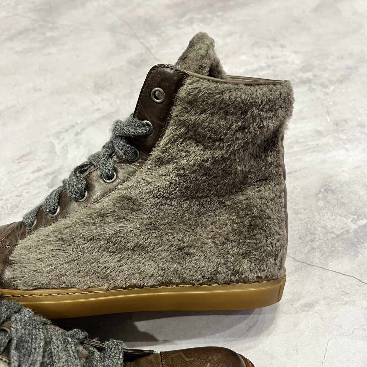 Brunello Cucinelli Brunello Cucinelli Leather Hi Top Shoe Trainers Sneakers Size US 8.5 / IT 38.5 - 3 Thumbnail