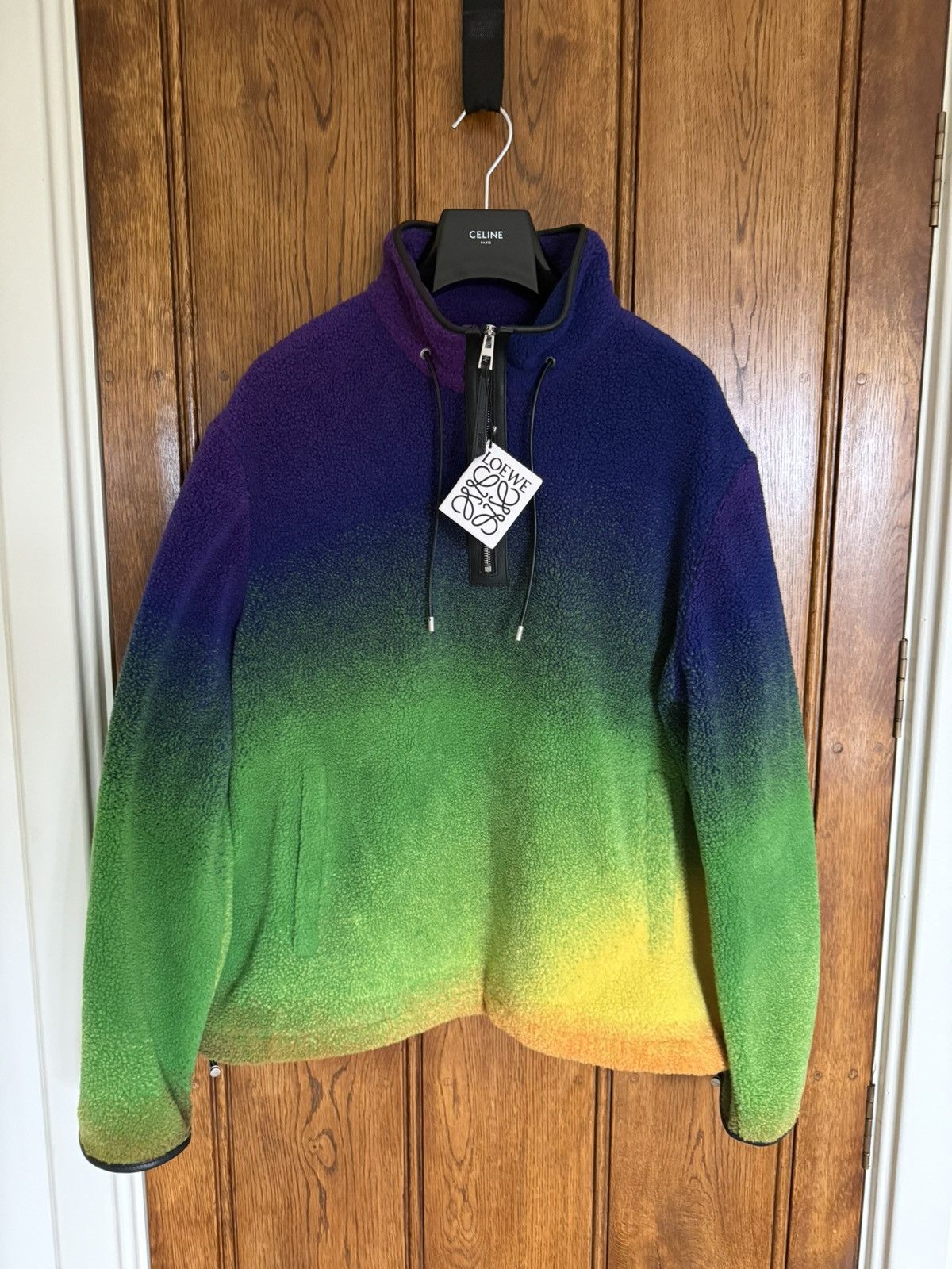 Loewe $2.5k 🤑 Loewe gradient Rainbow fleece leather detail jacket Size US L / EU 52-54 / 3 - 2 Thumbnail
