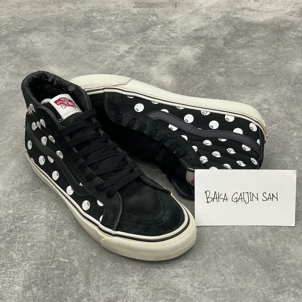 Stussy × Vans Stussy x Vans Vault Sk8-Hi LX 8-Ball UK7.5 Black White Rare Size US 8.5 / EU 41-42 - 5 Thumbnail