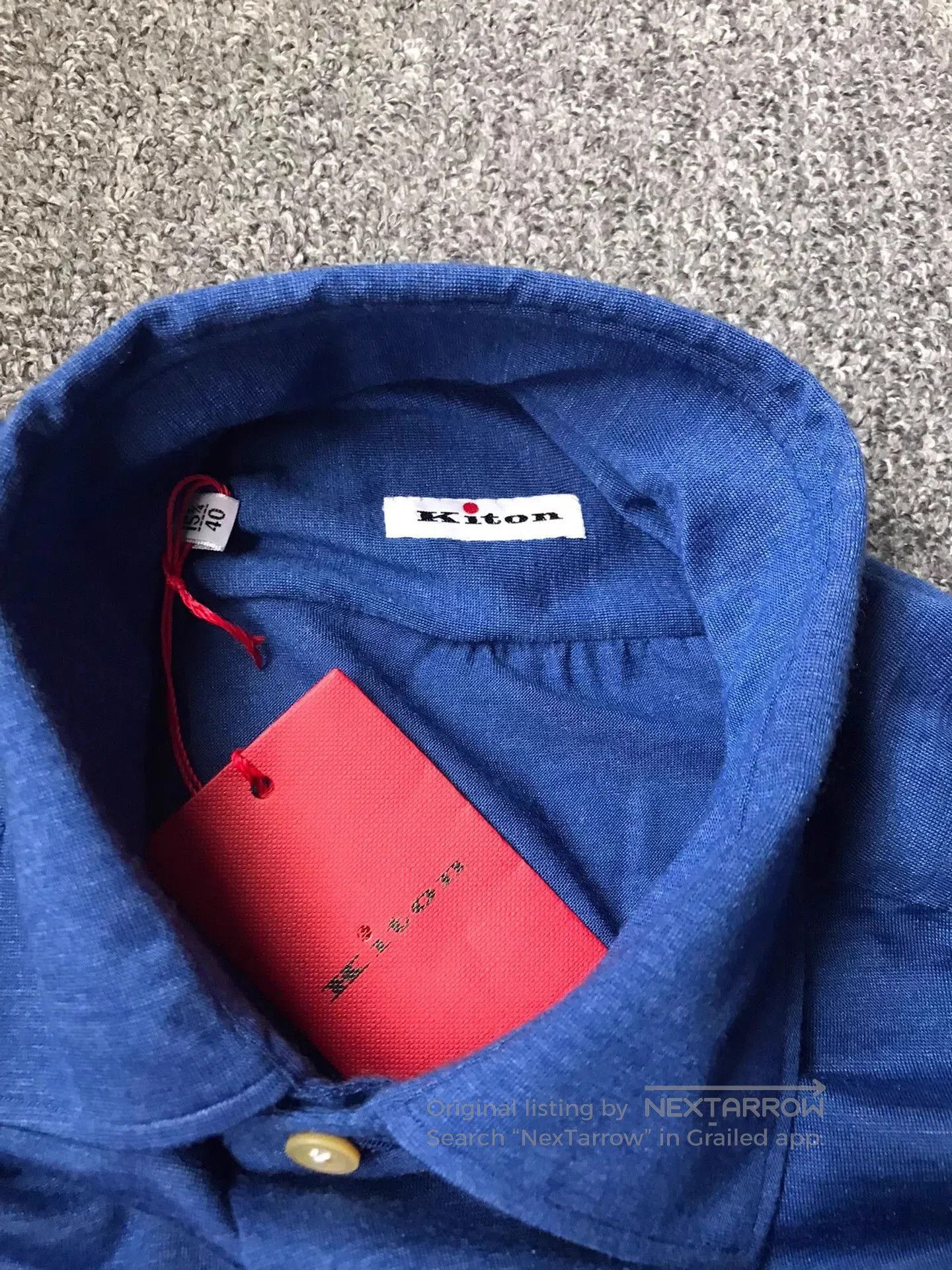 Kiton Blue Long-Sleeve Button-Up Shirt. Size US XXS / EU 40 - 4 Thumbnail