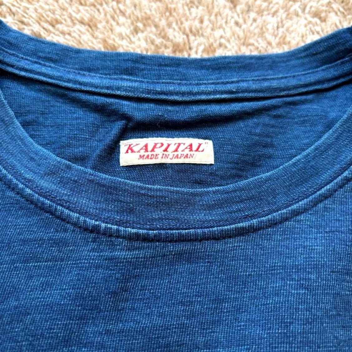 Kapital KAPITAL Smile Mt. Fuji Printed T-Shirt Indigo Short Sleeve Men’s XL Crew Neck Cotton Size US XL / EU 56 / 4 - 5 Thumbnail