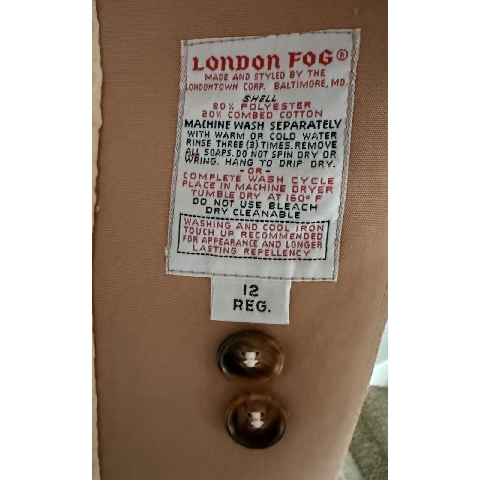 London Fog Vintage London Fog Maincoat Trench Coat Size 12 Regular 1960 Size XL / US 12-14 / IT 48-50 - 7 Thumbnail