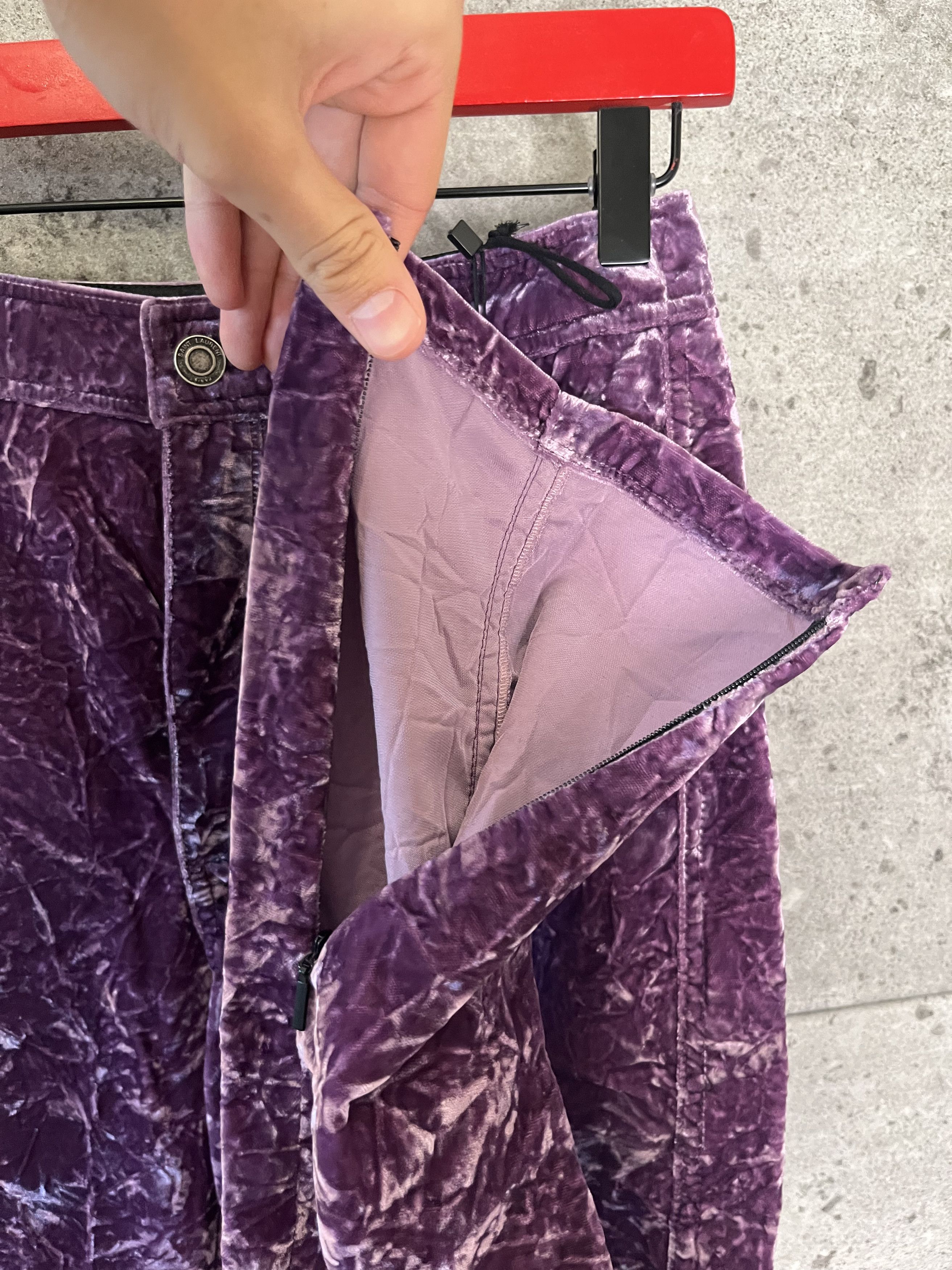 Hedi Slimane × Saint Laurent Paris × Yves Saint Laurent Saint laurent hedi silmane velour runway pants Size US 26 / EU 42 - 6 Thumbnail
