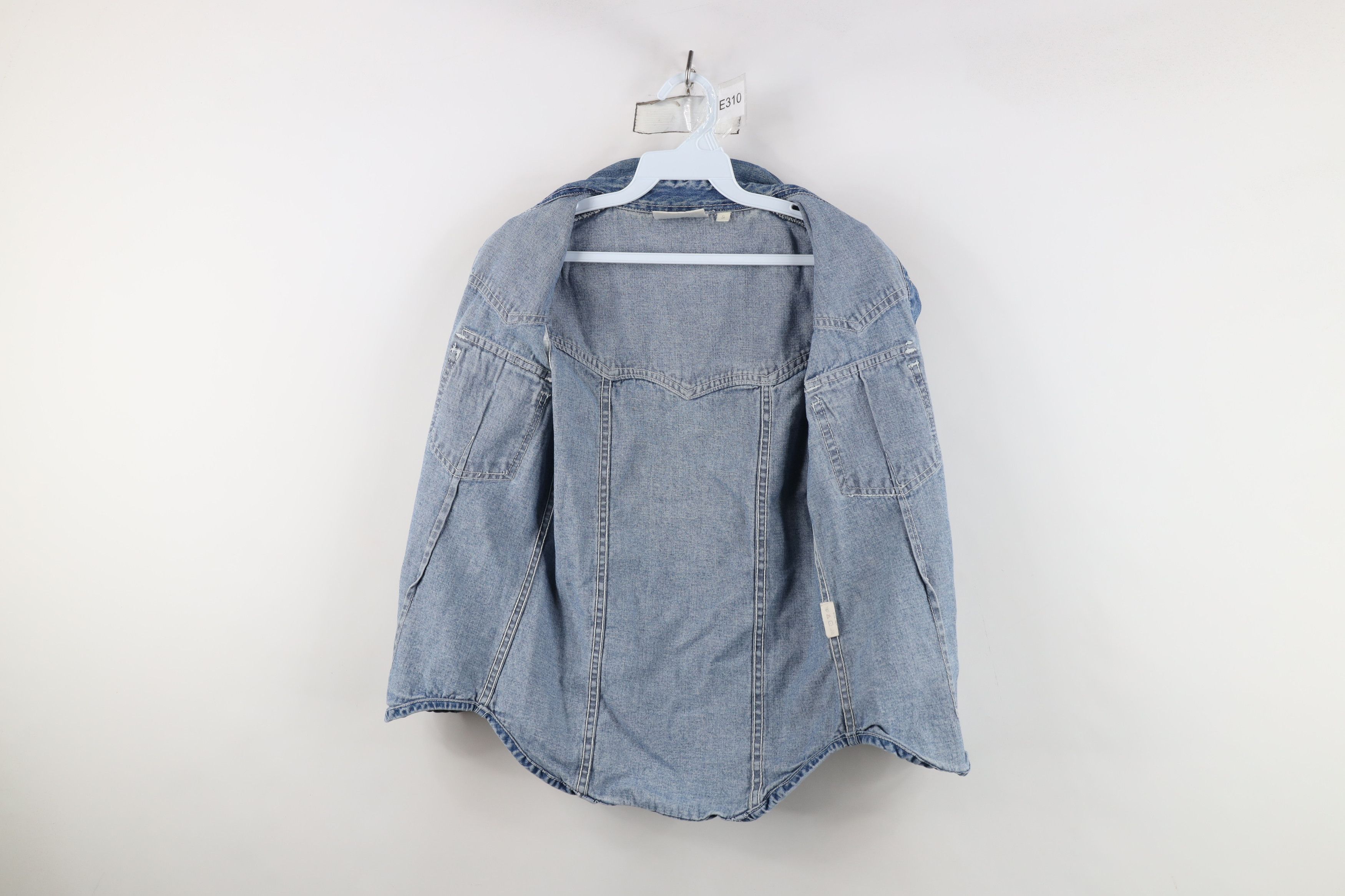 DKNY Vintage 90s DKNY Sleeveless Western Denim Jean Button Shirt Size S / US 4 / IT 40 - 9 Thumbnail