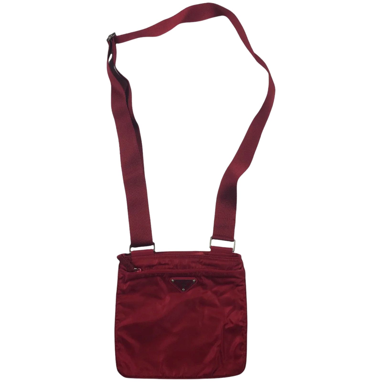 Prada Prada Red Nylon Shoulder Bag Size ONE SIZE - 2 Thumbnail