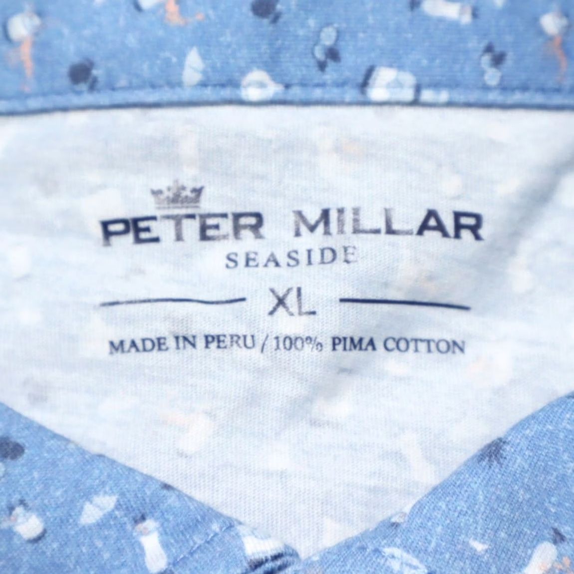 Peter Millar Peter Millar Seaside Shrimp Cocktail Polo Shirt Blue Men's XL Shirt Size US XL / EU 56 / 4 - 5 Thumbnail