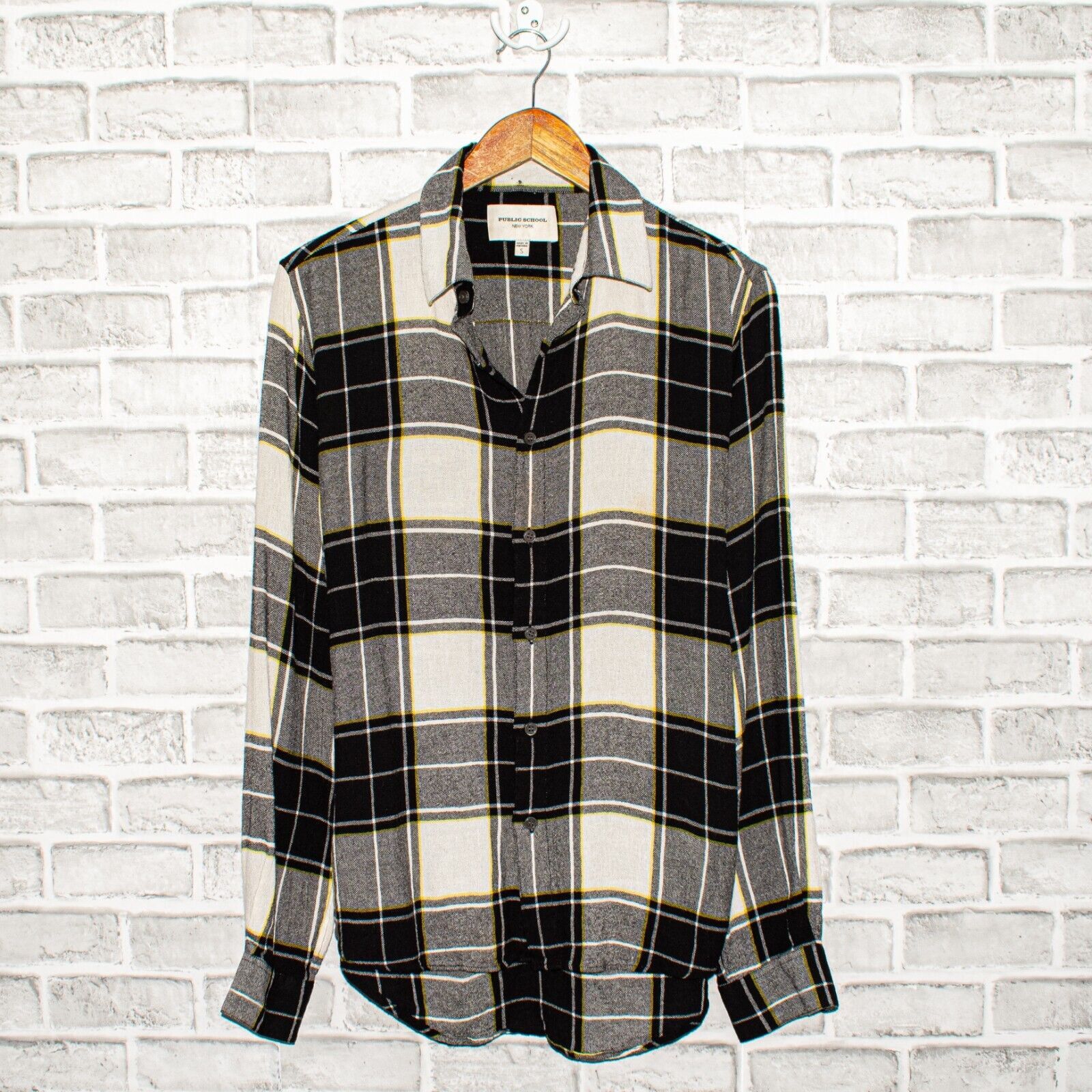 Public School Public School Trin Removable Art Patch Button up Shirt Plaid Size US S / EU 44-46 / 1 - 3 Thumbnail
