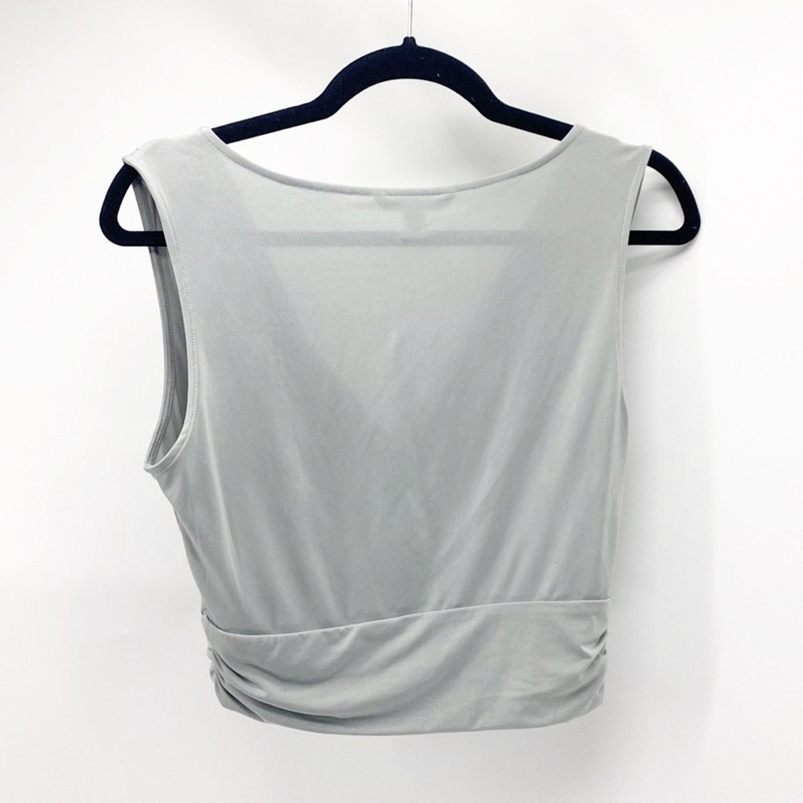 Banana Republic Banana Republic Jersey knit draped front crop top grey color Size S / US 4 / IT 40 - 3 Thumbnail