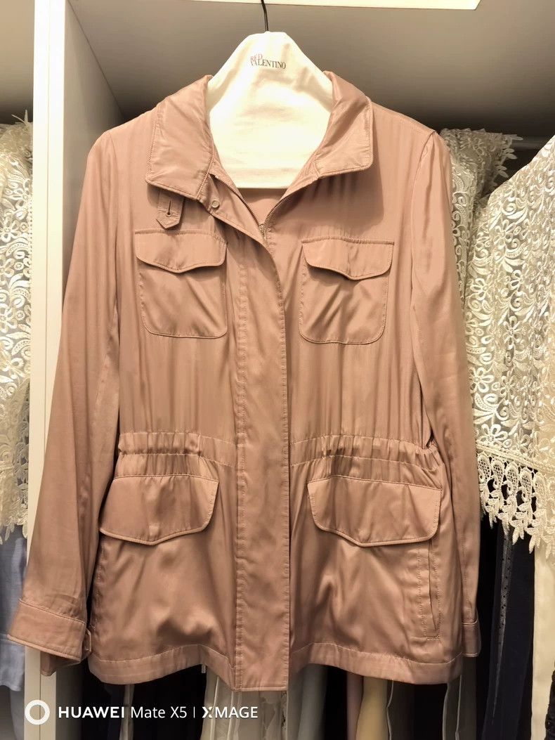 Loro Piana LORO PIANA Camel pink silk Traveller coat Size XS / US 0-2 / IT 36-38 - 2 Thumbnail