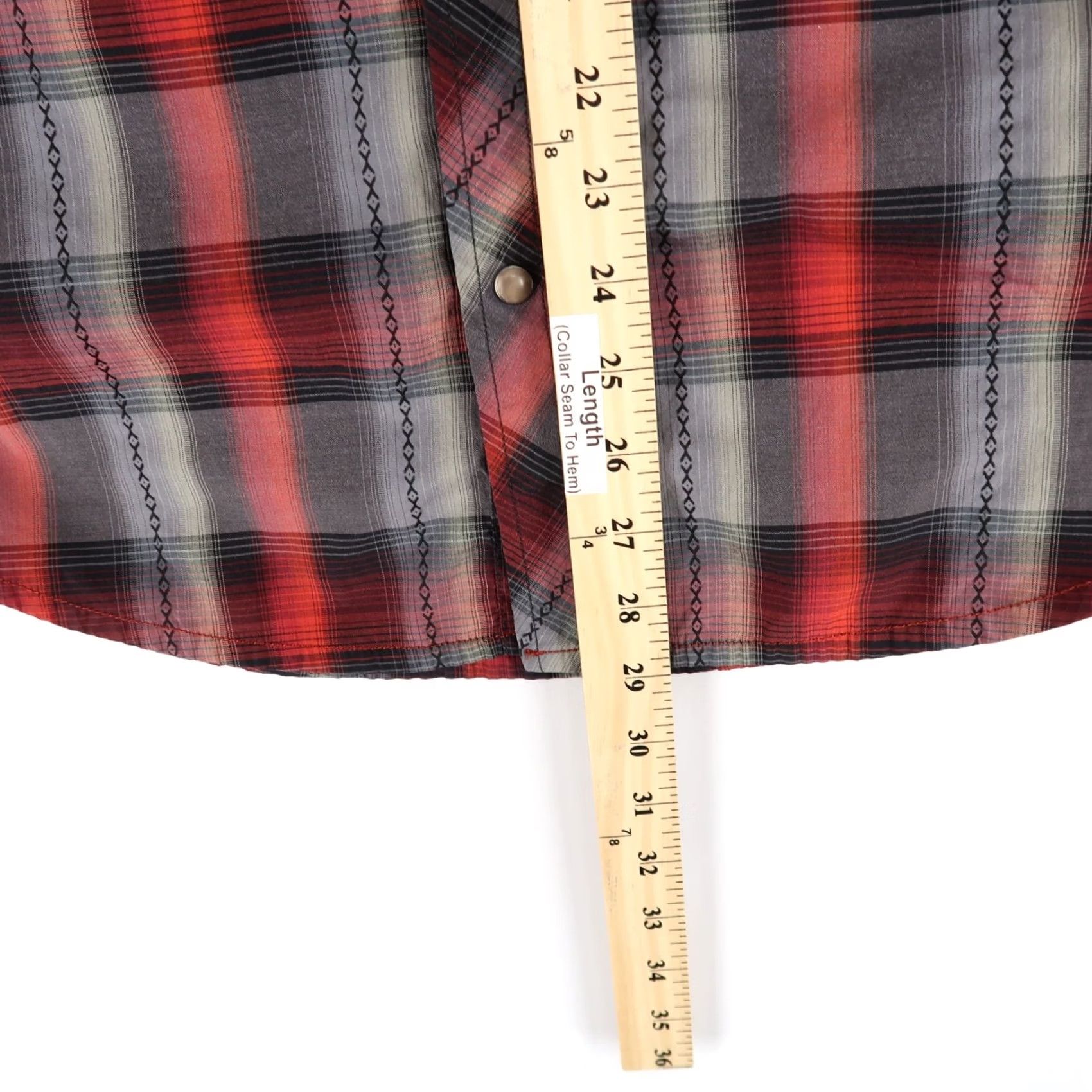 Prana Prana Holstad Shirt Mens M Red Plaid Long Sleeve Snap Front Western Yoke Size US M / EU 48-50 / 2 - 5 Thumbnail
