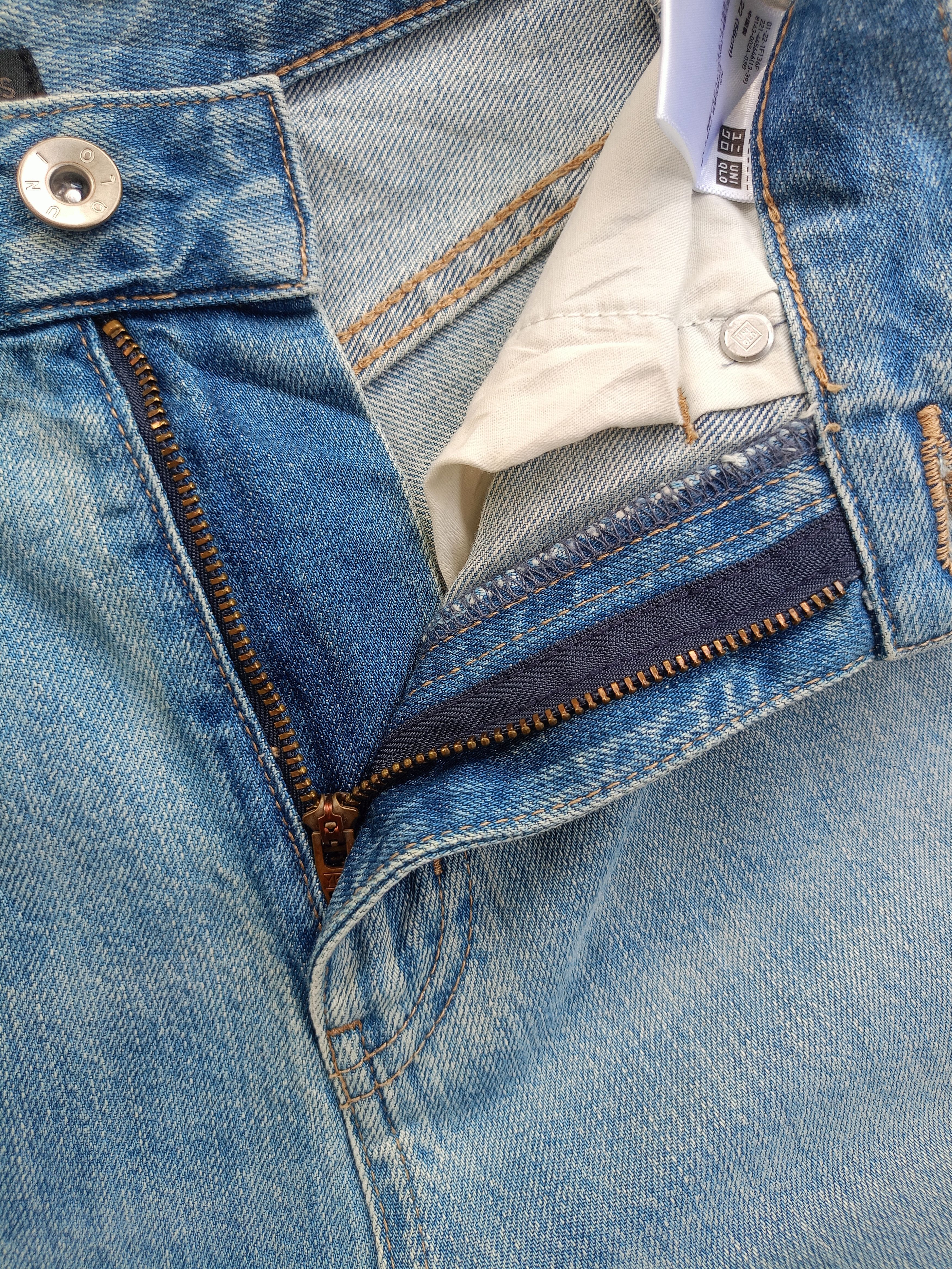 Kaihara Denim × Uniqlo × Vintage UNIQLO Cropped Distressed Relaxed Tapered Streetwear Denim Size 22" - 13 Thumbnail