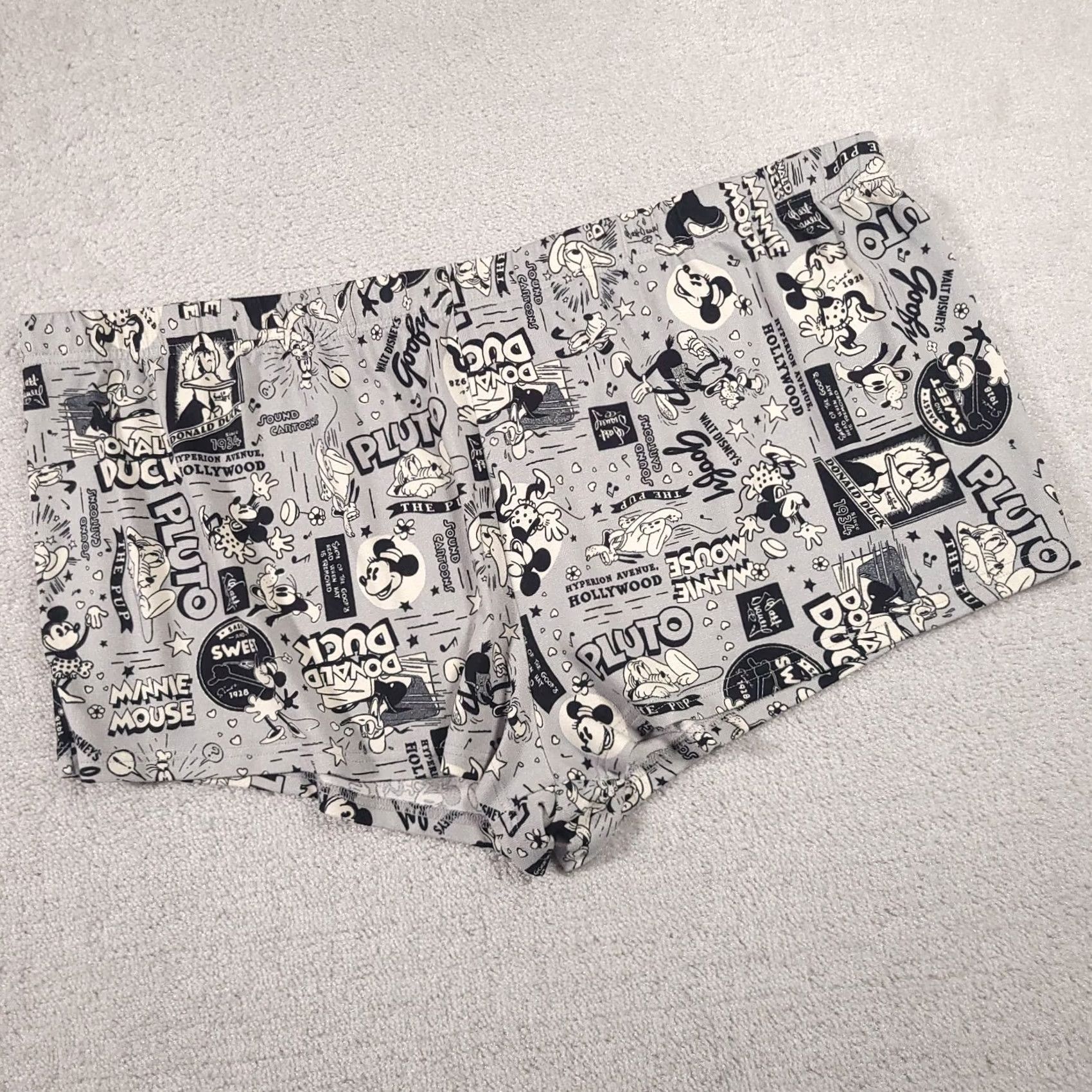 Disney VINTAGE? Disney 100 Sleep Shorts Women 3XL Gray Mickey Minnie Pluto Donald Soft Shirt? Size 40" / US 18 - 2 Thumbnail