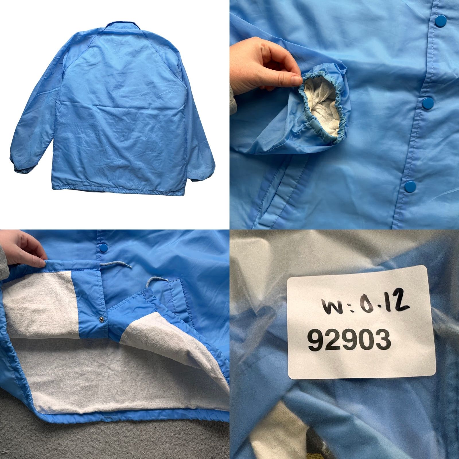 Sears VINTAGE Sears Coach Coaches Snap Button Nylon Jacket Mens LT Blue Windbreaker 70s 80s 90s Size US L / EU 52-54 / 3 - 8 Thumbnail