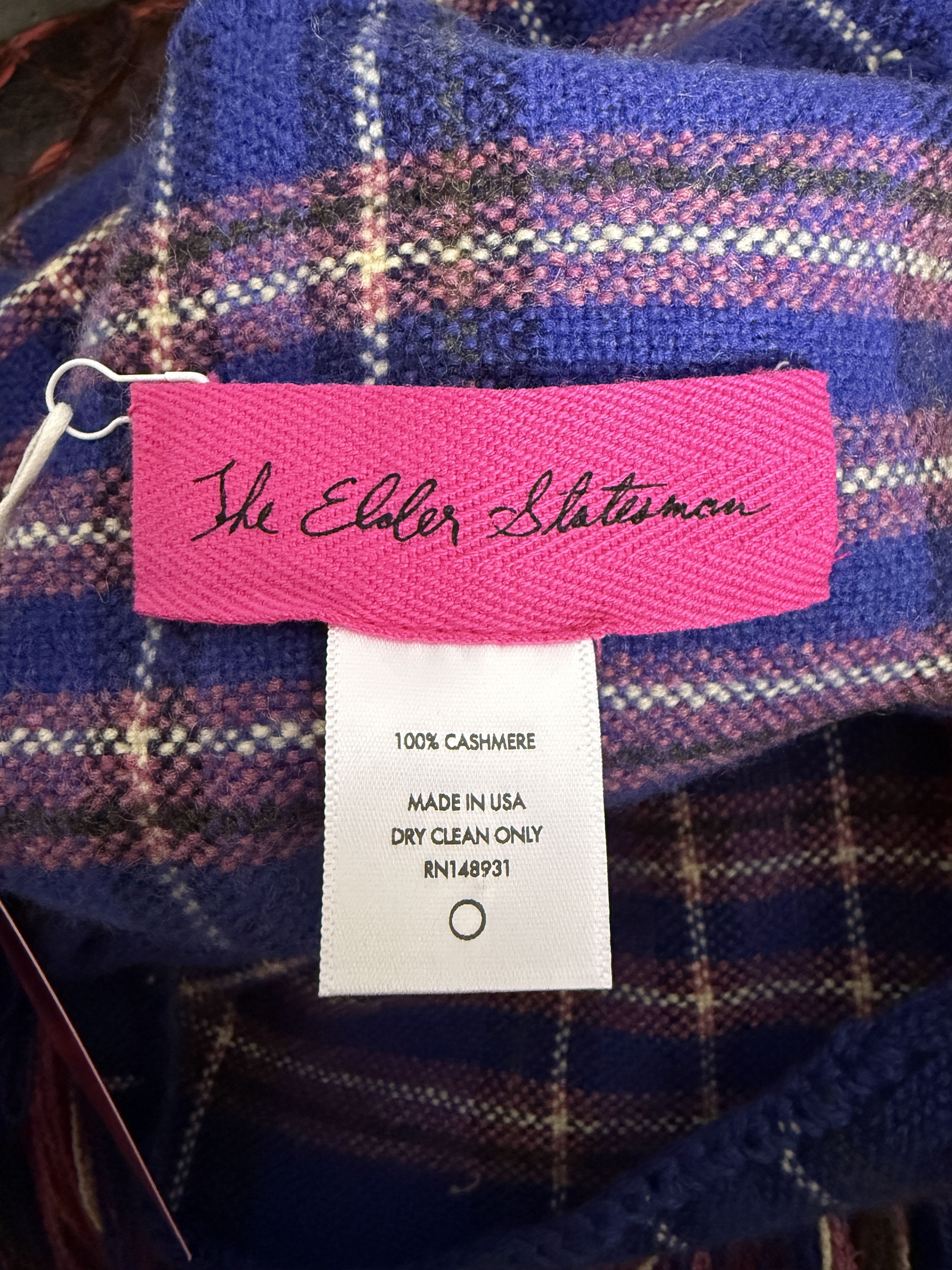 The Elder Statesman $2500 The Elder Statesman Cloud Tartan Cashmere Scarf Size ONE SIZE - 7 Thumbnail
