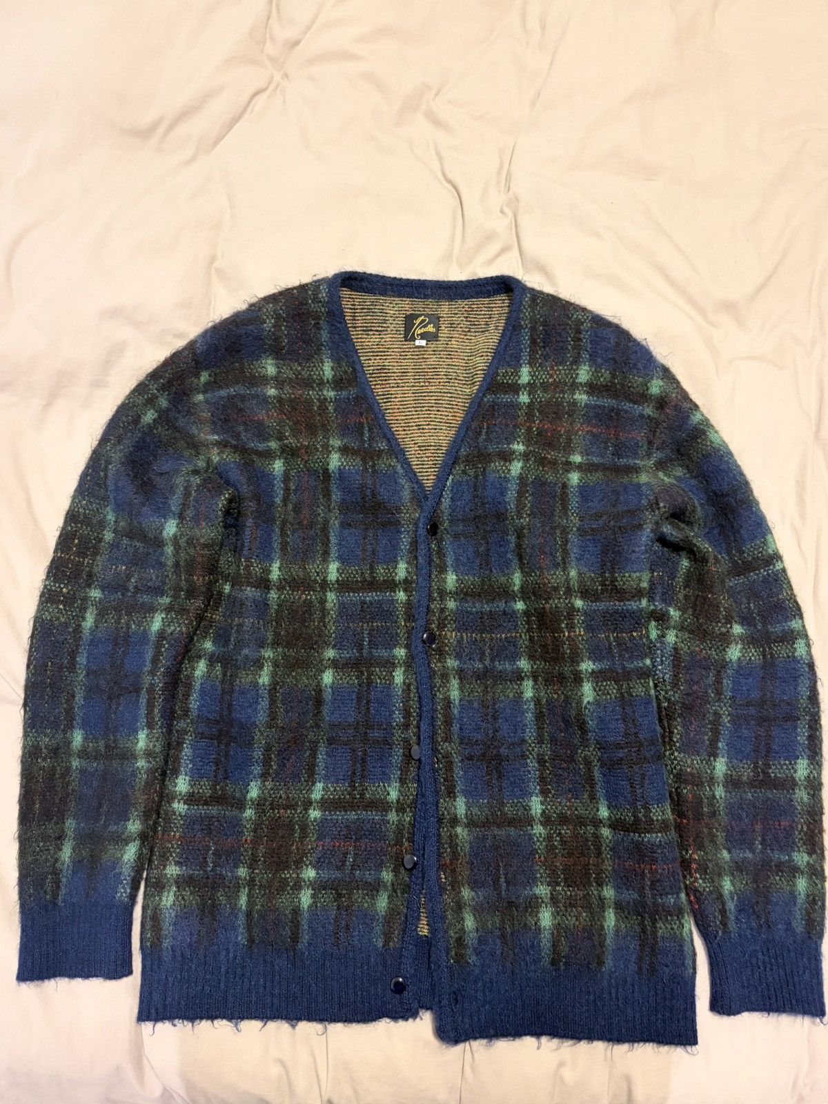Needles Needles Mohair Cardigan in Navy plaid Size US L / EU 52-54 / 3 - 1 Thumbnail