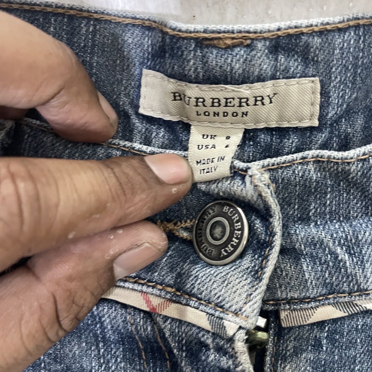 Burberry Vintage Y2k Burberry London Distressed Denim Jeans Size 31" - 5 Thumbnail