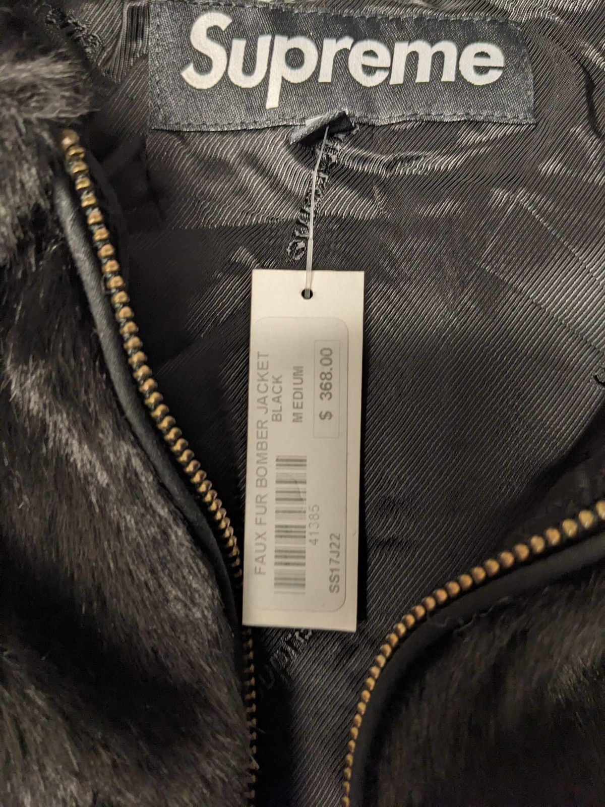 Supreme SS17 SUPREME FAUX FUR BOMBER JACKET BLACK M 2017 Size US M / EU 48-50 / 2 - 5 Thumbnail