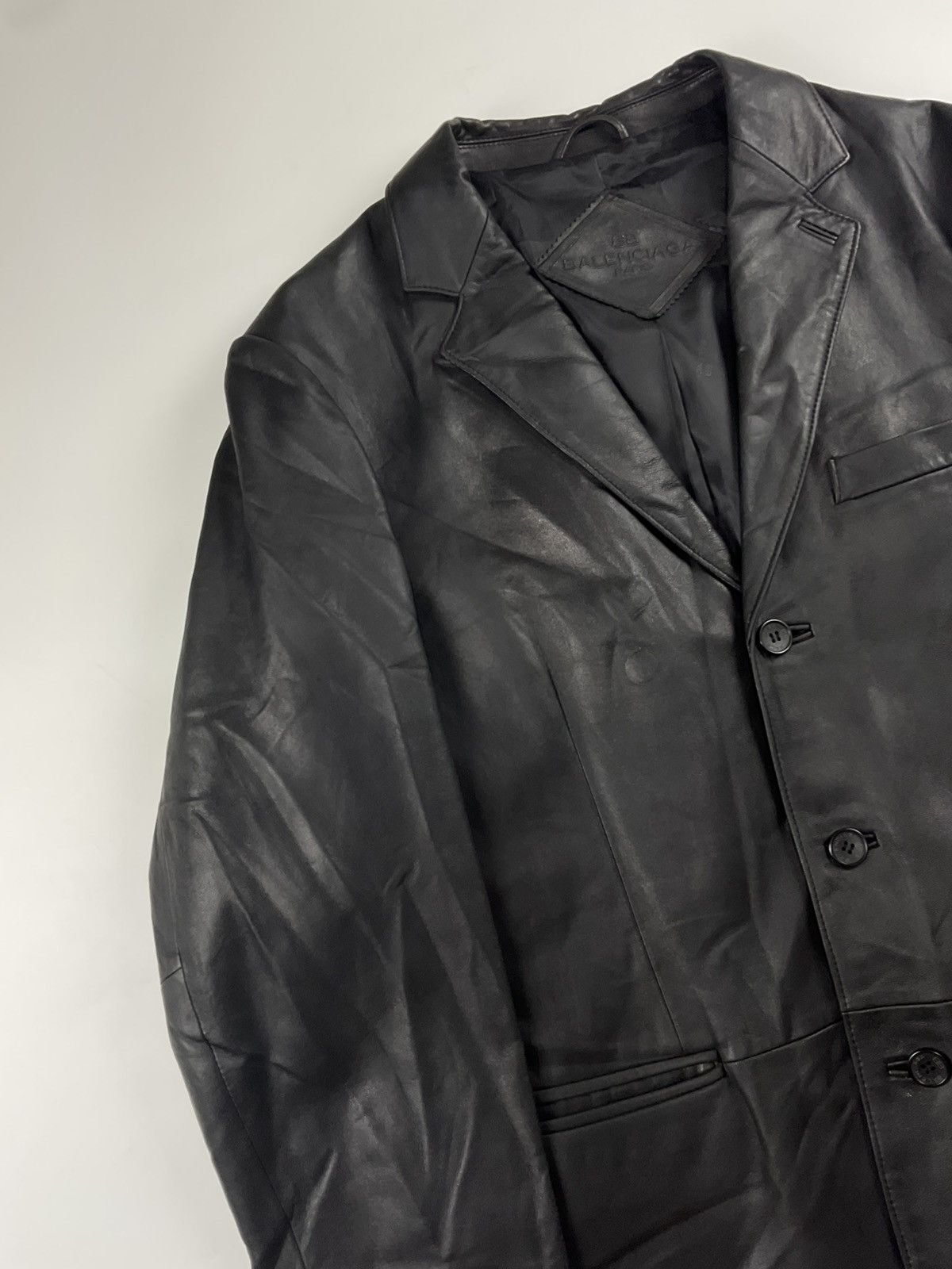 Balenciaga Vintage Balenciaga Leather Jacket Size US XL / EU 56 / 4 - 6 Thumbnail