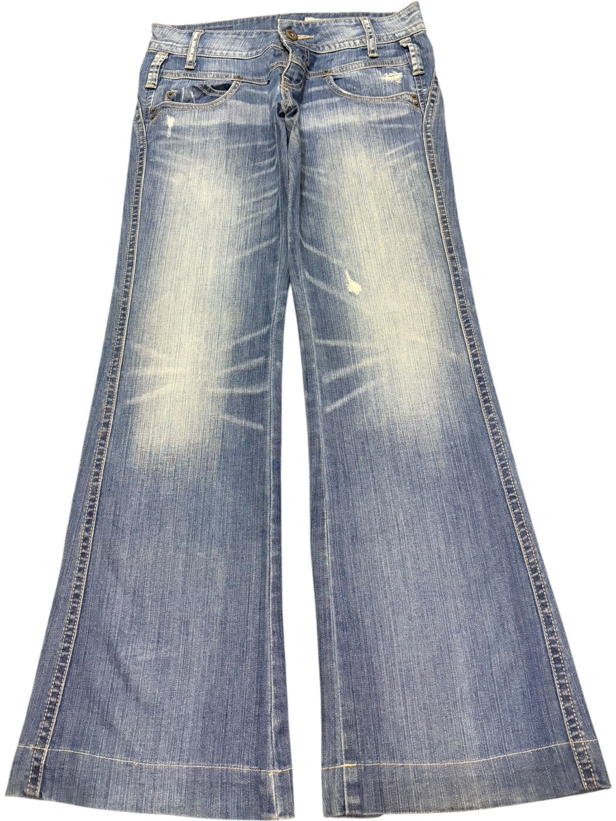 Hysteric Glamour Vintage Japanese Brand Distress Low Rise Flare Jeans Size 30" / US 8 / IT 44 - 1 Thumbnail