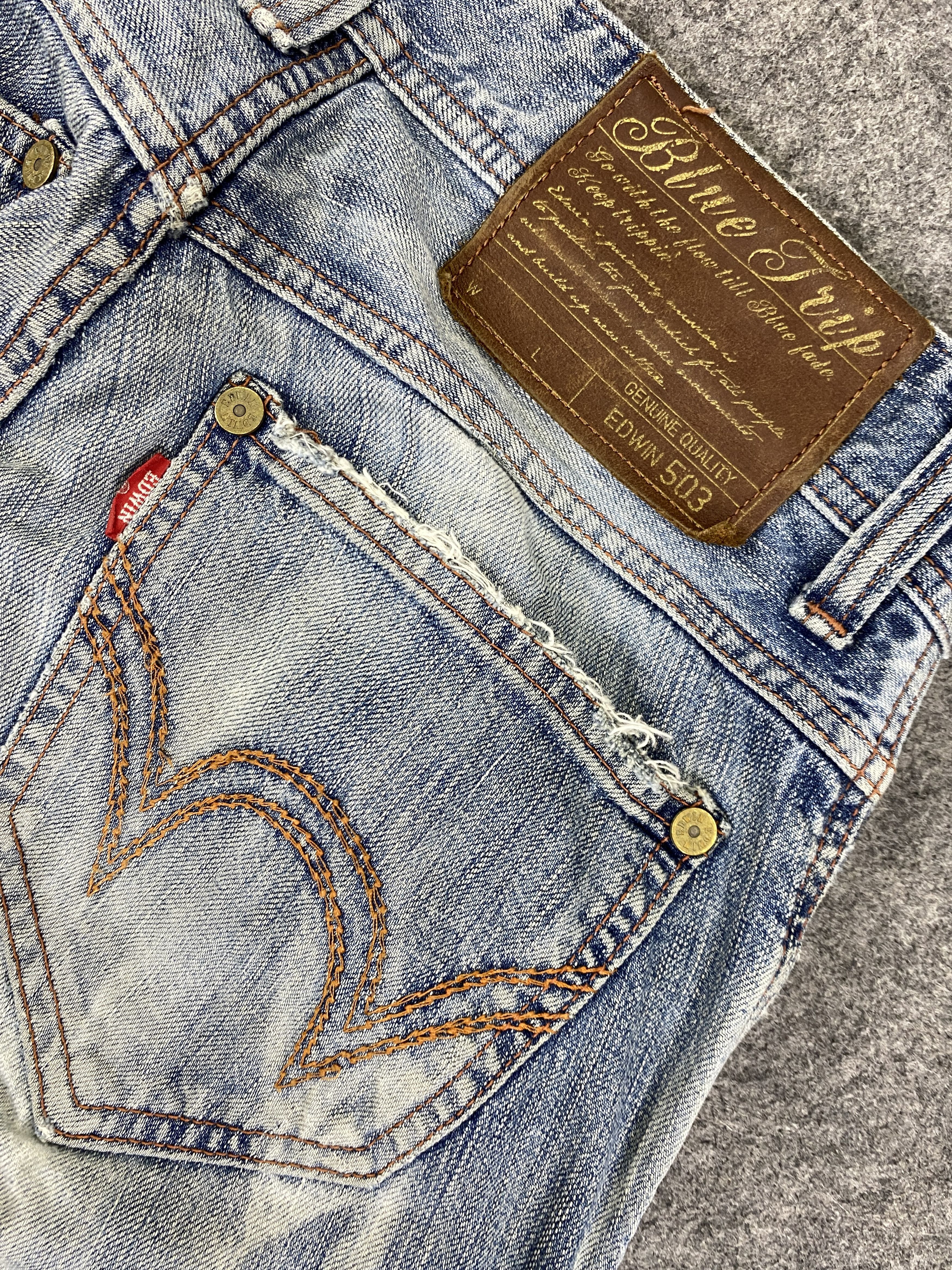 Ed Hardy Faded Blue Vintage Edwin Jeans 30x31.5 Denim - JN3267 Size US 30 / EU 46 - 12 Thumbnail