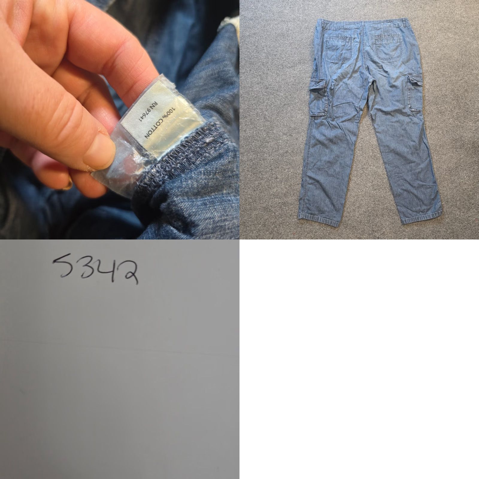 J. Jill J Jill Jeans Womens 18 Petite Blue Chambray Cargo Lightweight Straight Casual Size 40" / US 18 - 8 Thumbnail