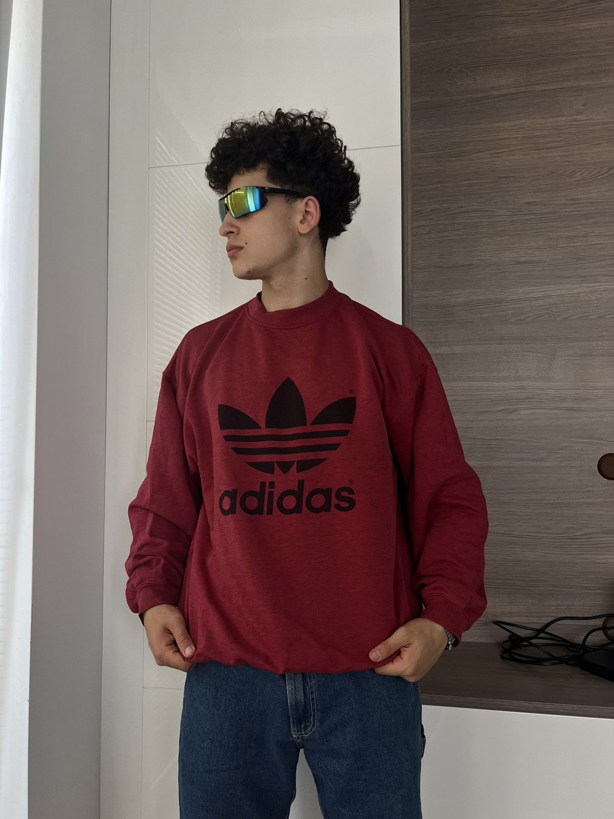 Adidas ‼️Vintage Rare Adidas Oversize Big Logo Crewneck Sweatshirt‼️ Size US L / EU 52-54 / 3 - 1 Thumbnail