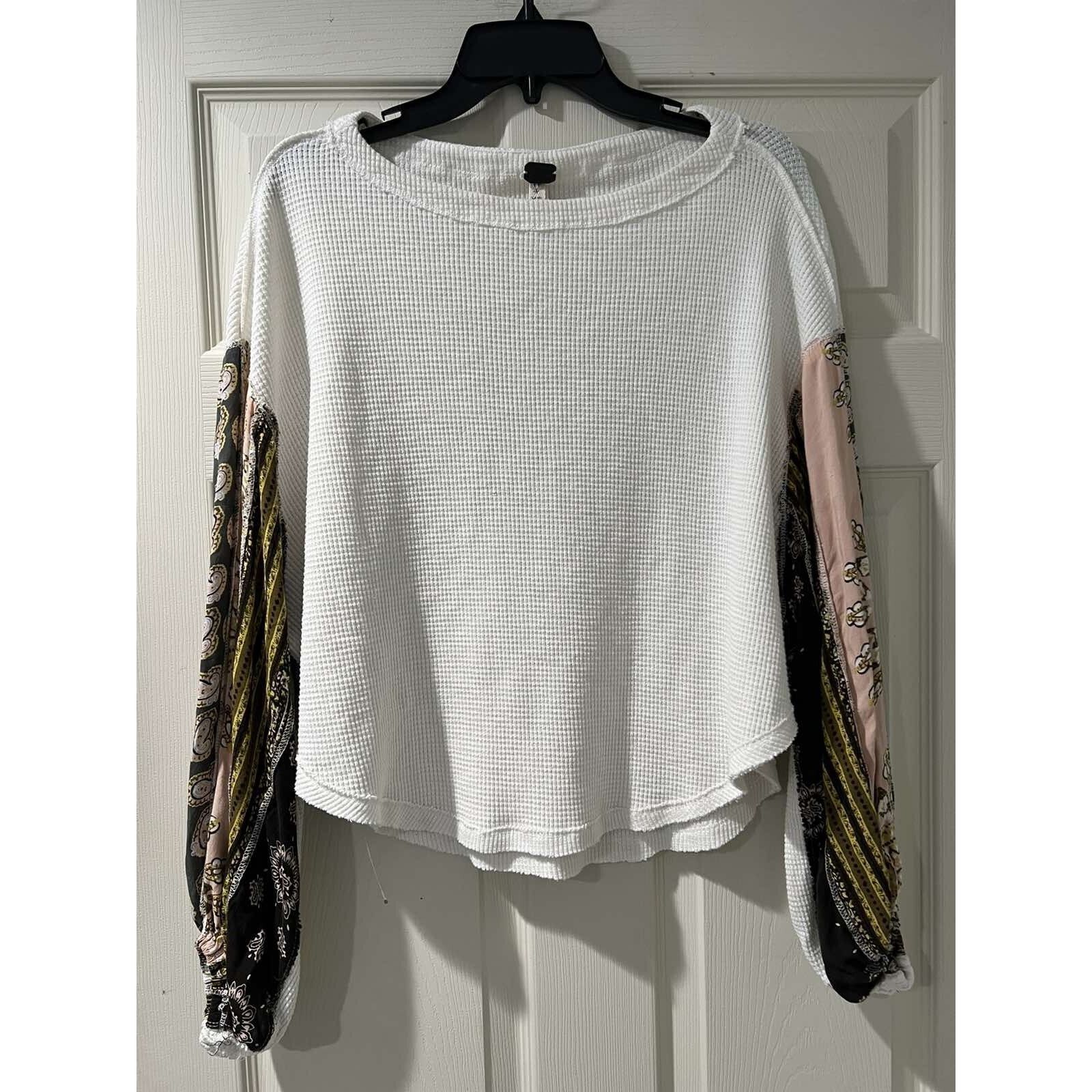 Free People Free People Womens XS Blossom Knit White Oversized A003309 Size XS / US 0-2 / IT 36-38 - 3 Thumbnail