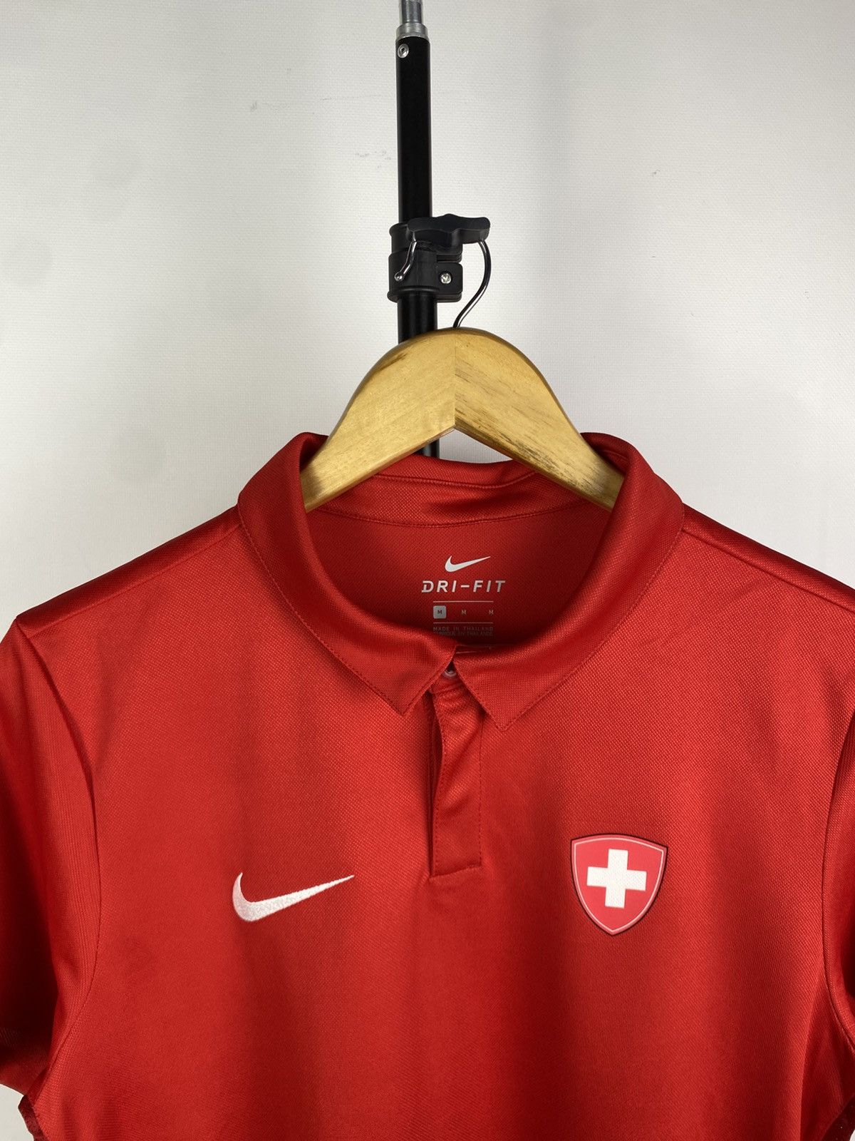 Nike × Vintage 00s Nike Suisse Jersey Polo T-Shirt y2k Size US M / EU 48-50 / 2 - 3 Thumbnail