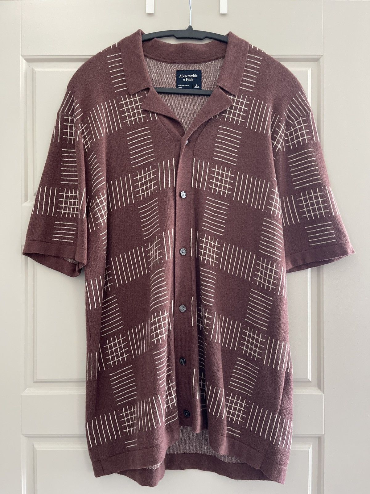 Abercrombie & Fitch A&F Brown Knit Shirt Size US L / EU 52-54 / 3 - 1 Thumbnail