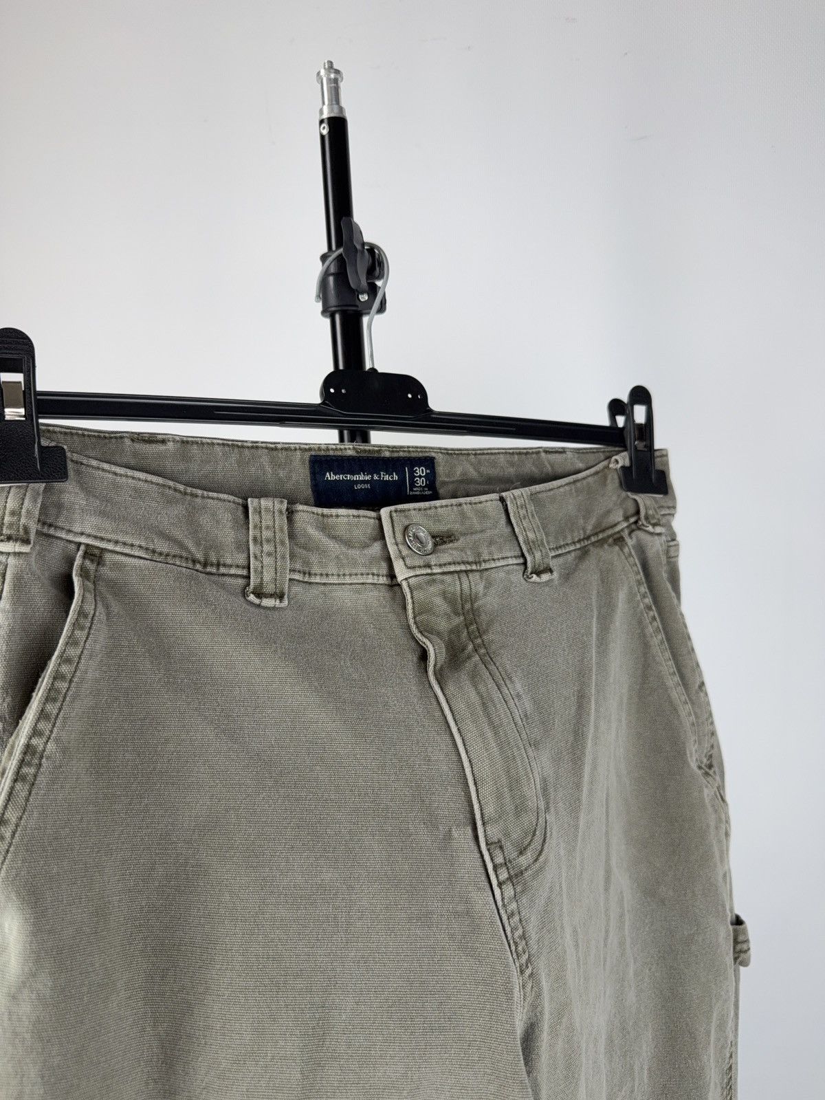 Abercrombie & Fitch 00s Abercrombie&Fitch Workwear Denim Carpenter Faded Pants Size US 30 / EU 46 - 9 Thumbnail