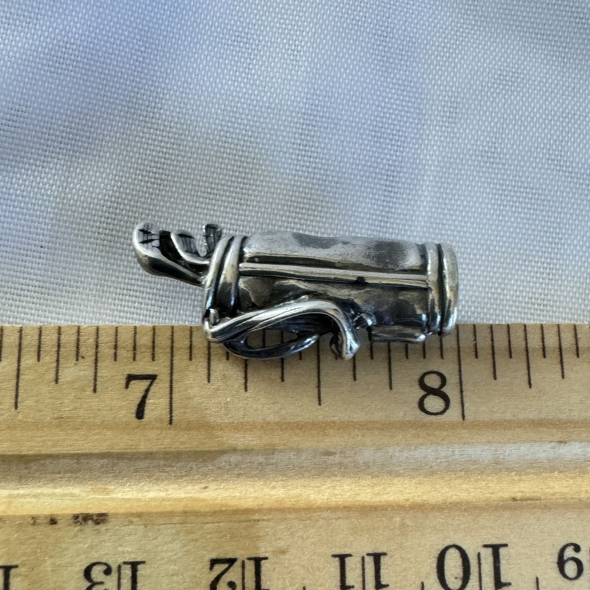 Vintage Solid Sterling Silver 925 Three Dimensional Golf Club Bag Br Size ONE SIZE - 9 Thumbnail