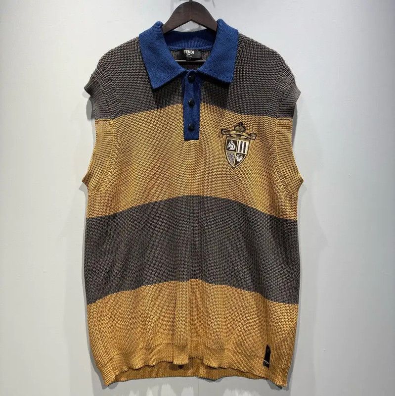 Fendi Fendi Men's Sleeveless Colorful Polo Shirt 0089 Size US XXL / EU 58 / 5 - 1 Thumbnail