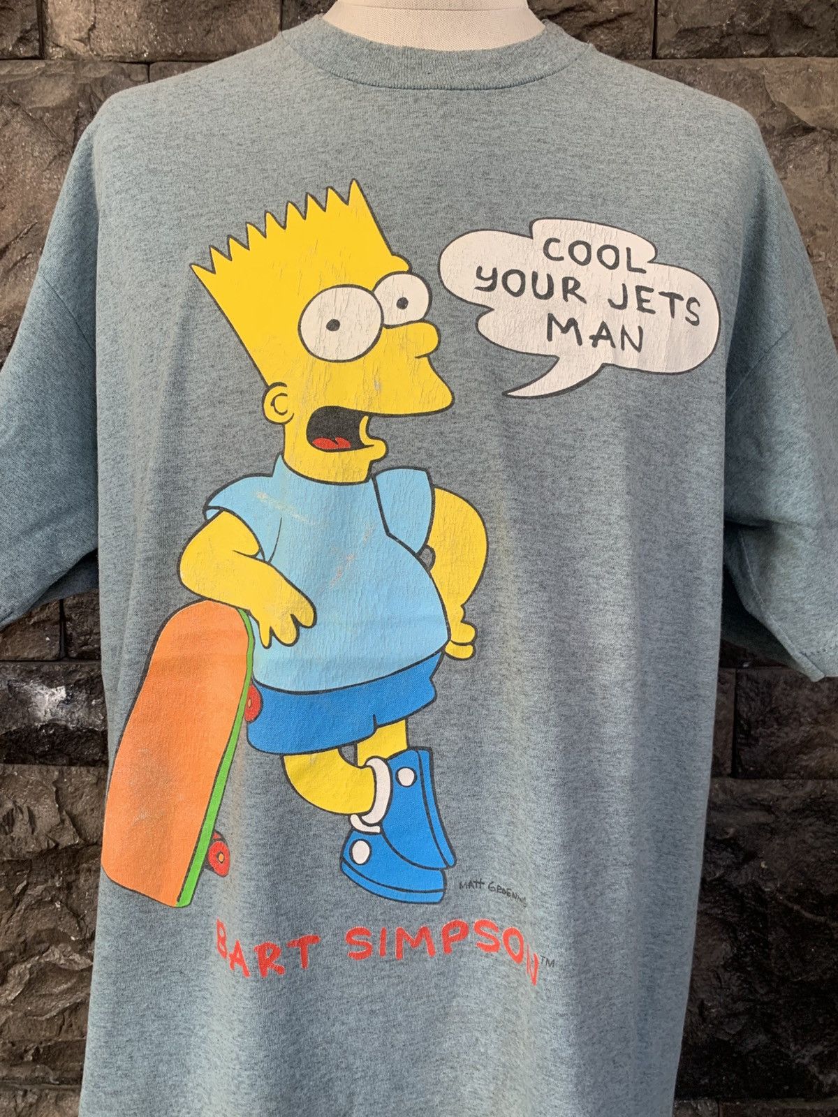 Vintage Vintage 90s Matt Groening Bart Simpson Cartoon T shirt Size US XL / EU 56 / 4 - 2 Thumbnail