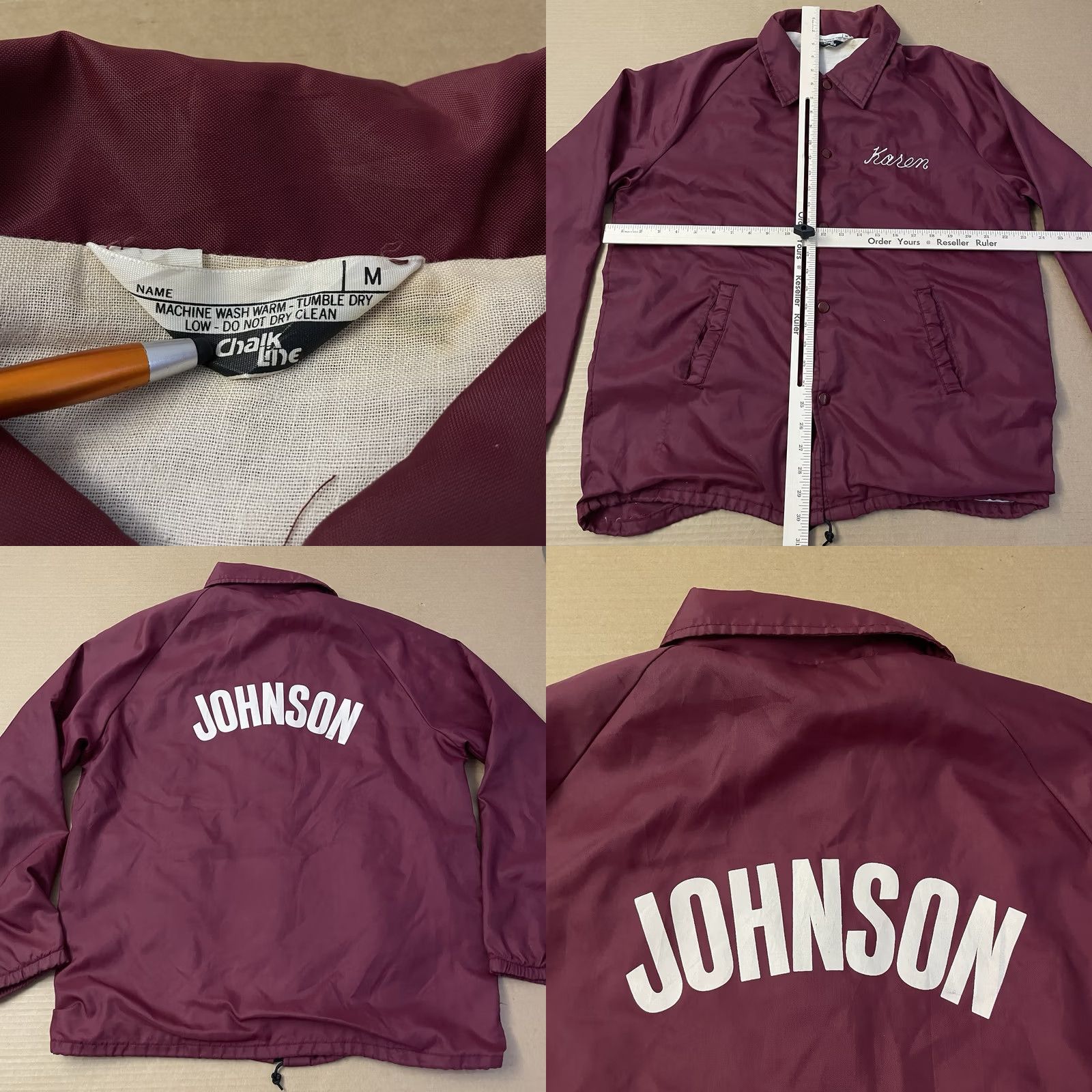 Chalk Line VINTAGE Karen Windbreaker Jacket Mens Large Red 90s Johnson Snap Button Chalk Line Windbreaker Size US L / EU 52-54 / 3 - 9 Thumbnail