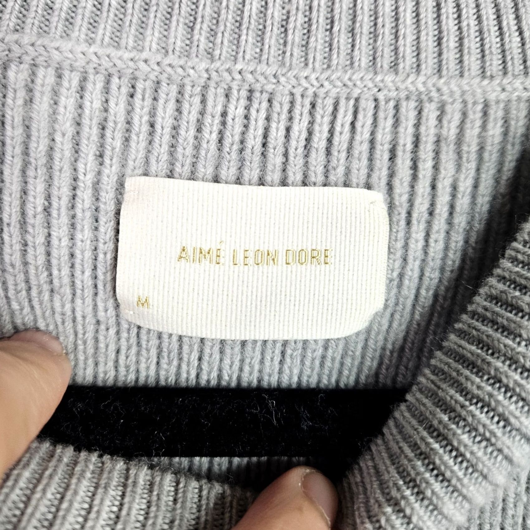 Aime Leon Dore Aimé Leon Dore Gray Crewneck Knit Wool Nylon Merino Blend Sweater Size M Women Pullover Casual All Seasons Long Sleeve Solid Modern Vintage No N/A Size M / US 6-8 / IT 42-44 - 5 Thumbnail