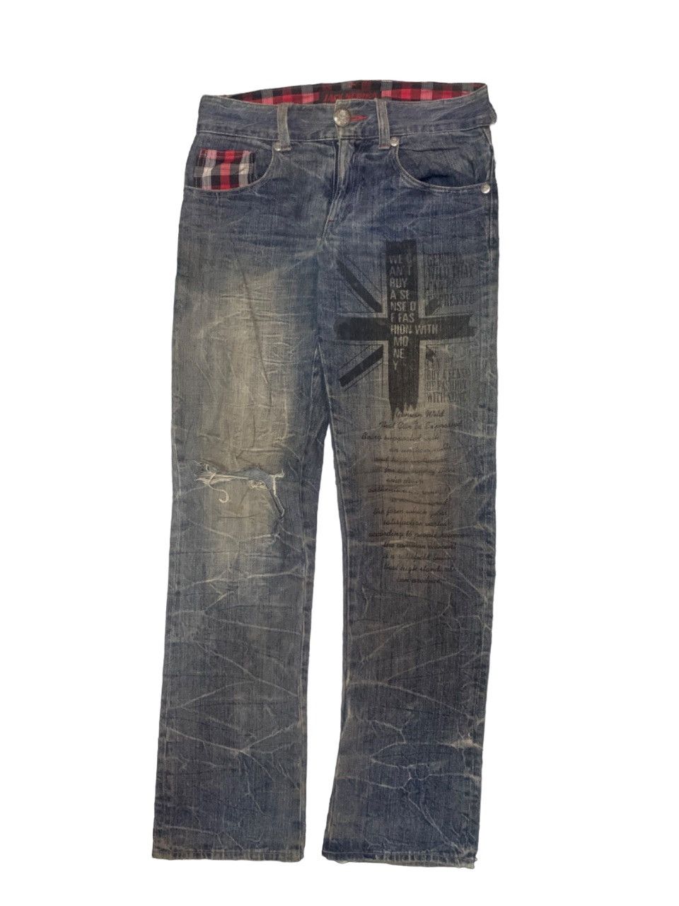 image of Avant Garde x Beauty Beast Punks Style Jeans Distressed Design Brand Jack Serika in Blue (Size 31)