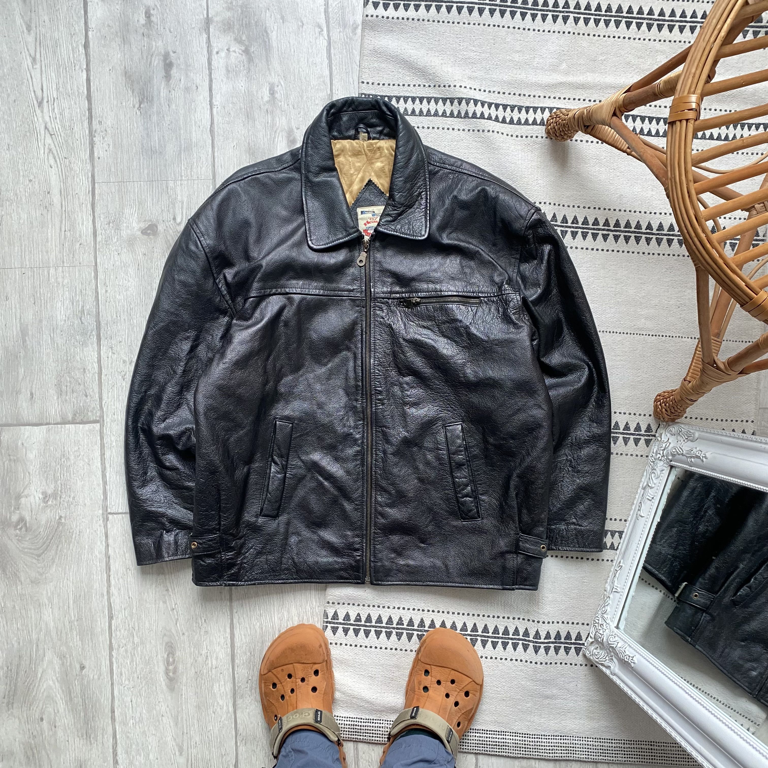 Genuine Leather Vintage 70s Genuine Real Leather Heavy Racing Jacket Size US M / EU 48-50 / 2 - 1 Thumbnail