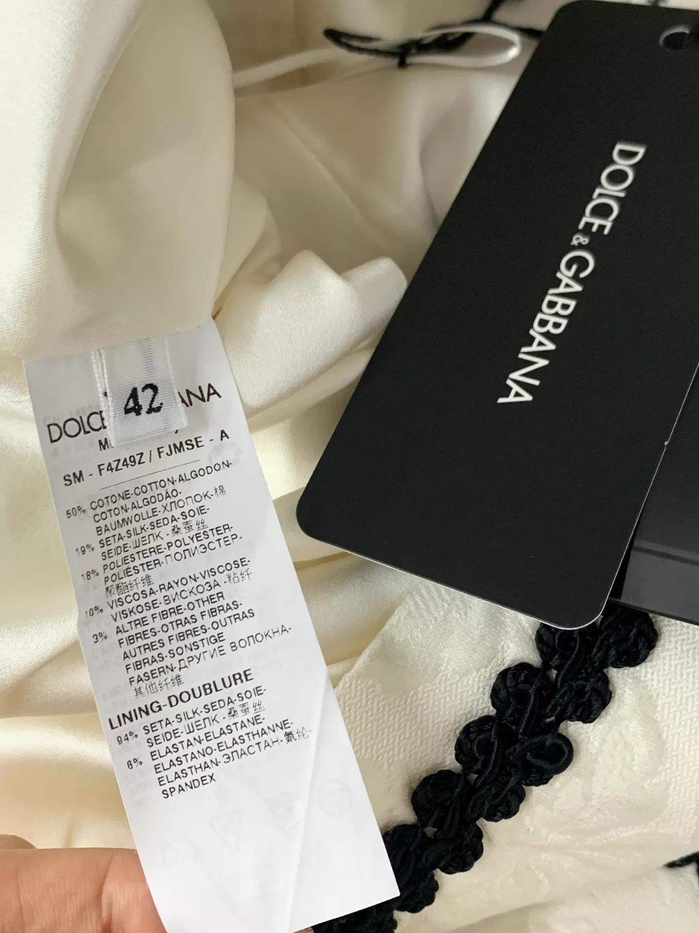 Dolce & Gabbana Dolce&Gabbana Black & White Embossed Skirt 42 New Size 28" / US 6 / IT 42 - 5 Thumbnail