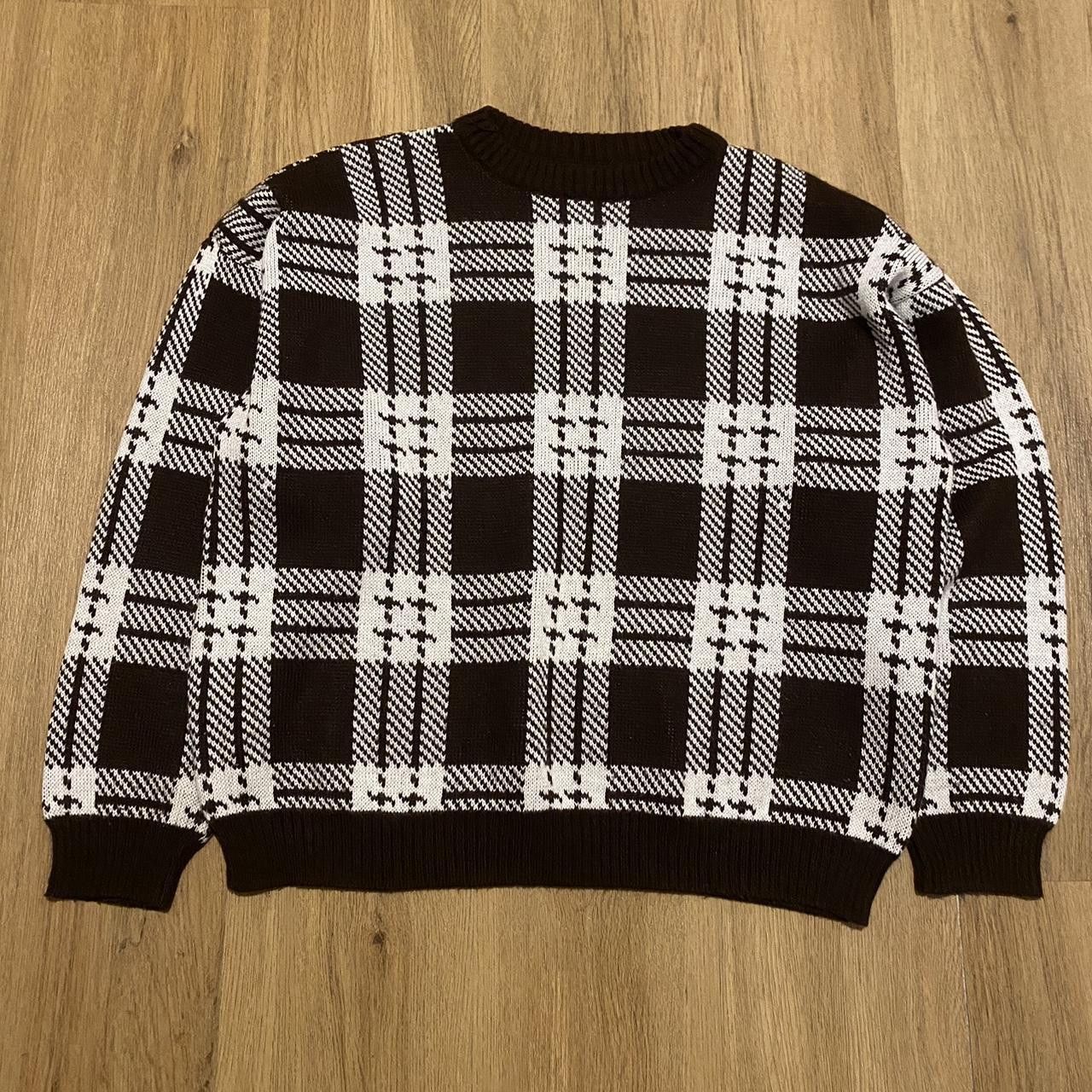 Other Oversized black and white plaid knit sweater Size US M / EU 48-50 / 2 - 1 Thumbnail