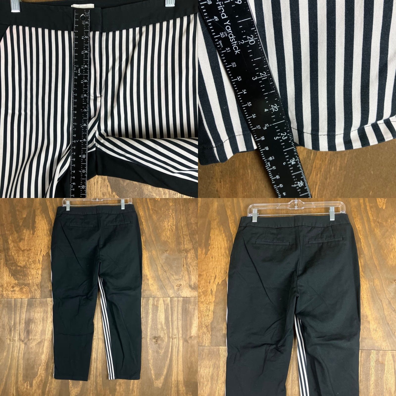 Vintage Chicos Womens Pants Black White Striped Cropped Straight Ankle Stretch 1 (M) Size 32" / US 10 / IT 46 - 8 Thumbnail