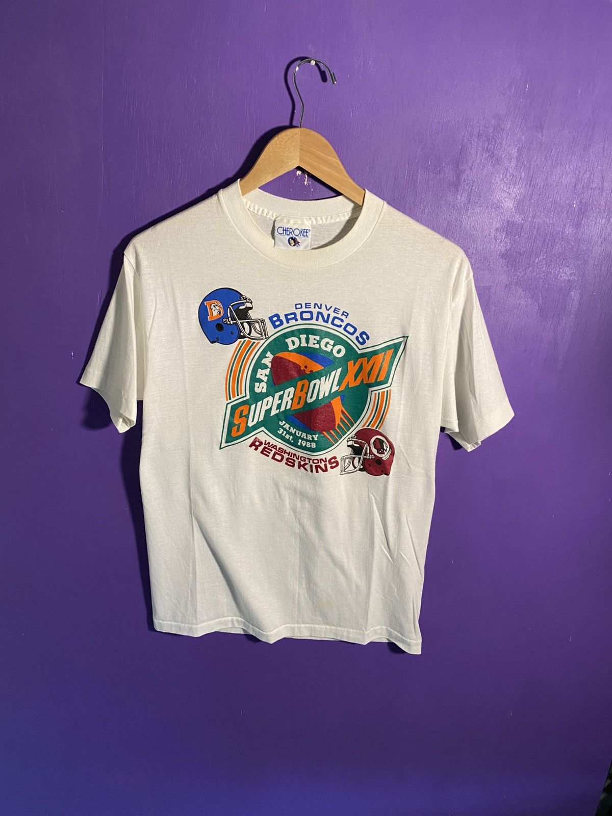 NFL Vintage 1988 Broncos vs Redskins superbowl t-shirt Size US M / EU 48-50 / 2 - 1 Thumbnail