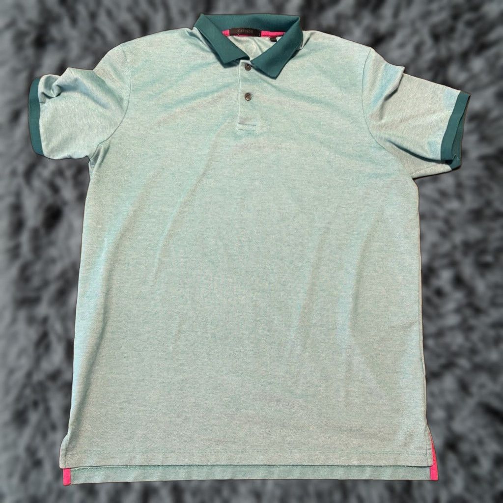 Vintage Greyson Polo Shirt Mens Large Blue Green Teal Golf Logo Embroidered Short Sleeve Regular Size US L / EU 52-54 / 3 - 1 Thumbnail