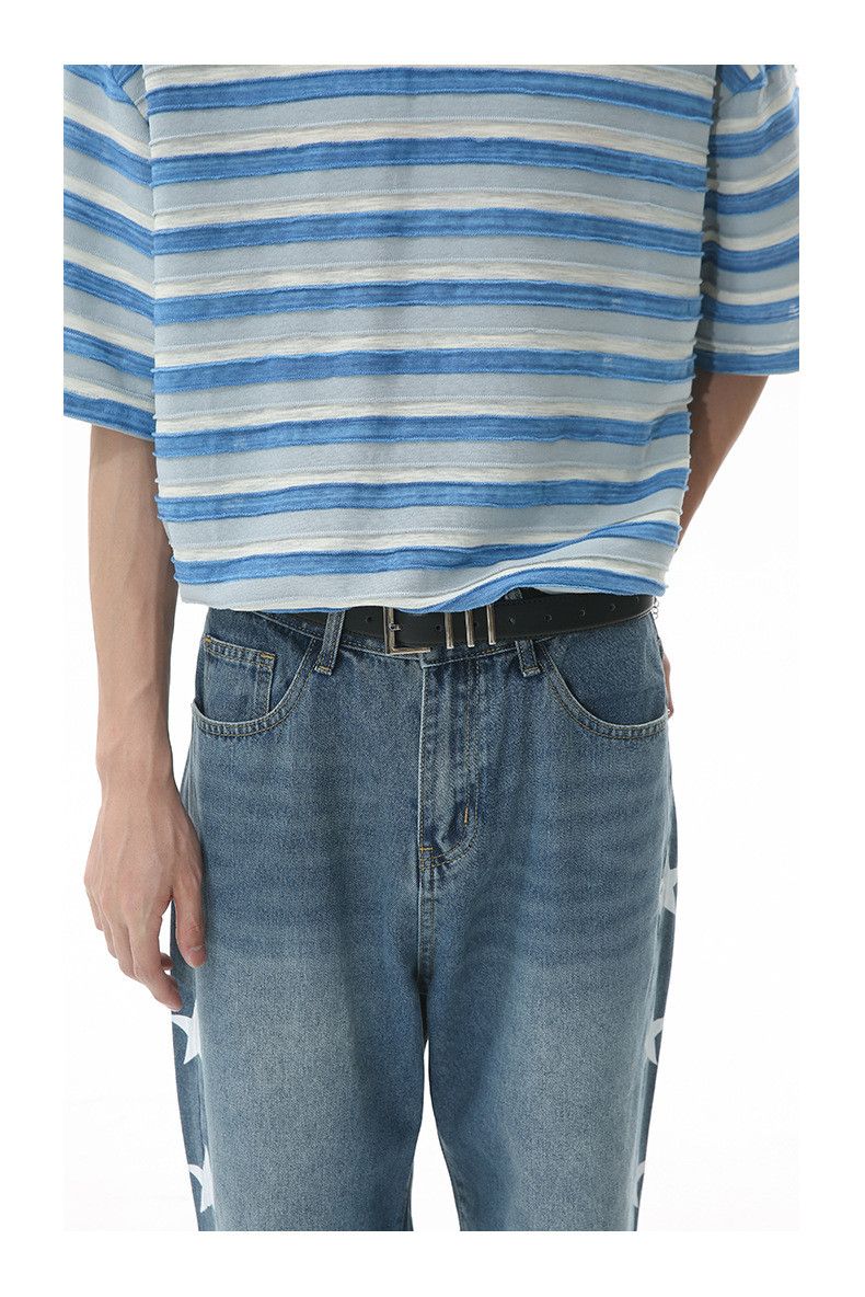 Japanese Brand × Jean Loose wide-leg star print washed jeans Size US 32 / EU 48 - 5 Thumbnail