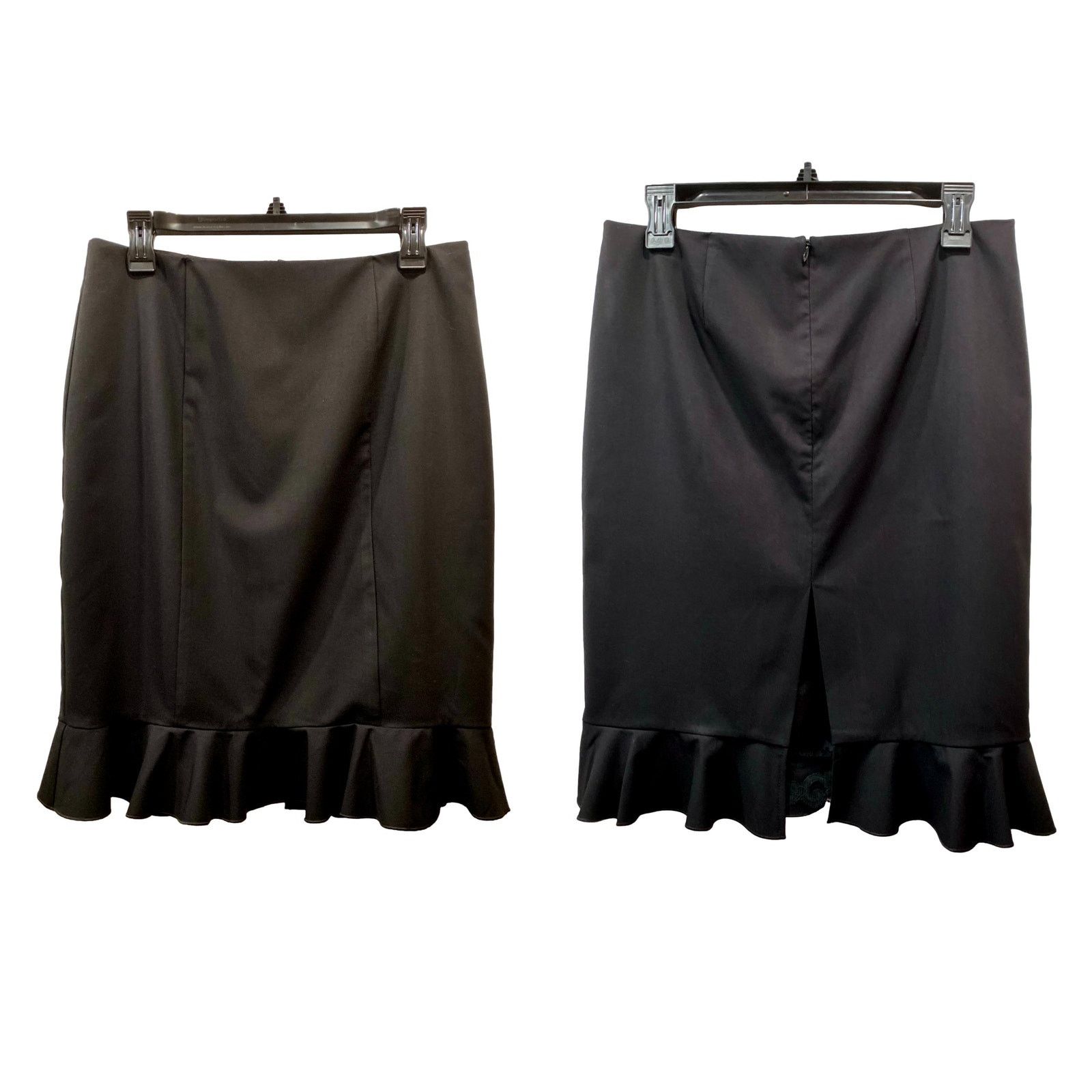 Trina Turk Trina Turk BLACK Pencil Skirt Flounce Hem | STRETCH | size 6 Size 28" / US 6 / IT 42 - 4 Thumbnail