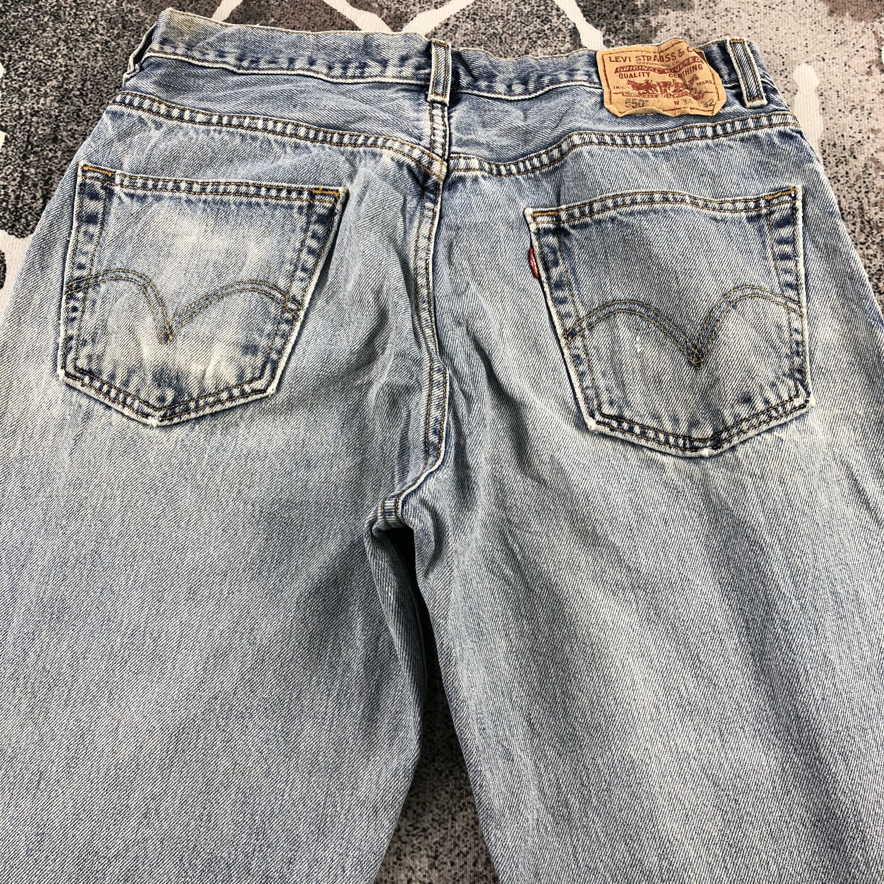 Levi's Vintage Levis 550 Jeans Distressed Denim KJ1112 Size US 34 / EU 50 - 4 Thumbnail