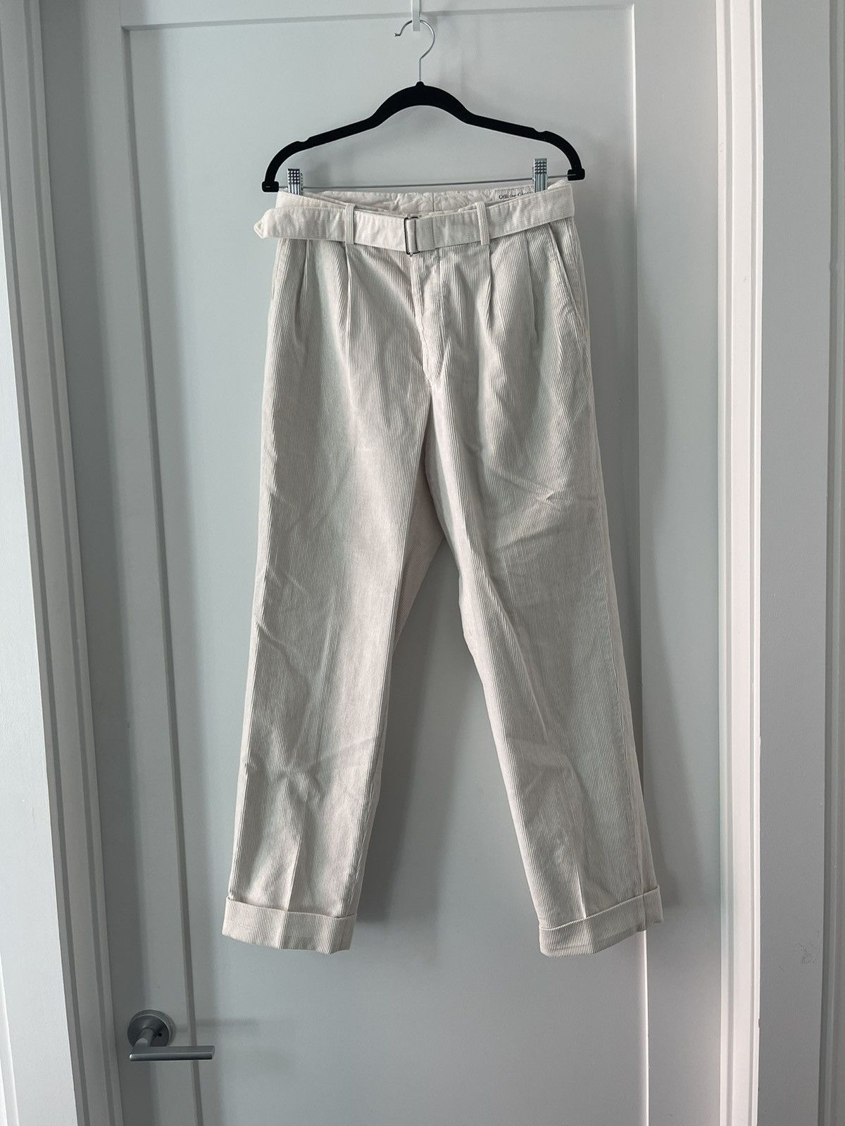 Officine Generale Officine Générale White Corduroy Pants - IT Size 48 (M) Size 48R - 1 Thumbnail
