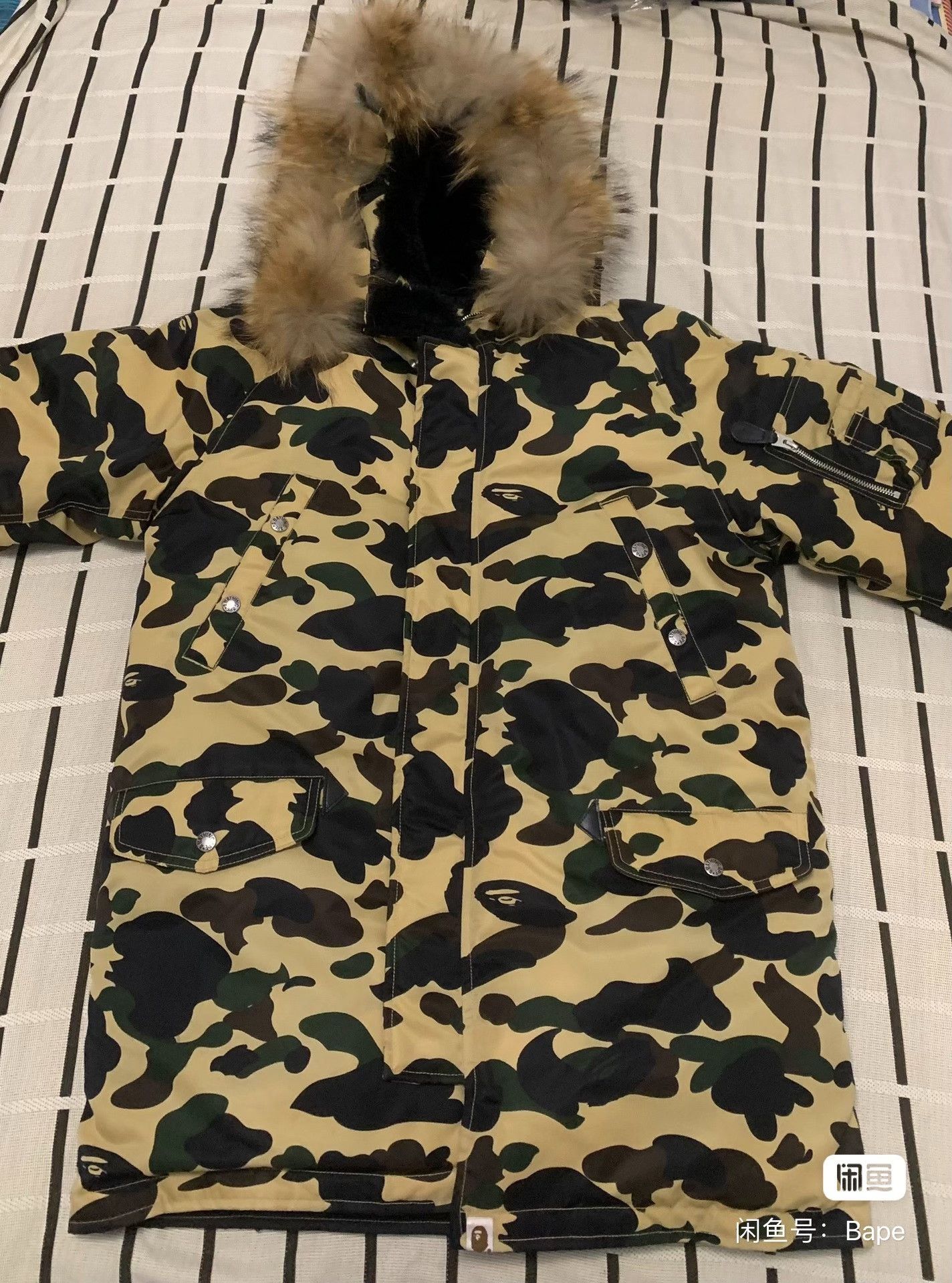 Bape Bape Down Camo Yellow Heavy Coat M Men Size US M / EU 48-50 / 2 - 1 Thumbnail