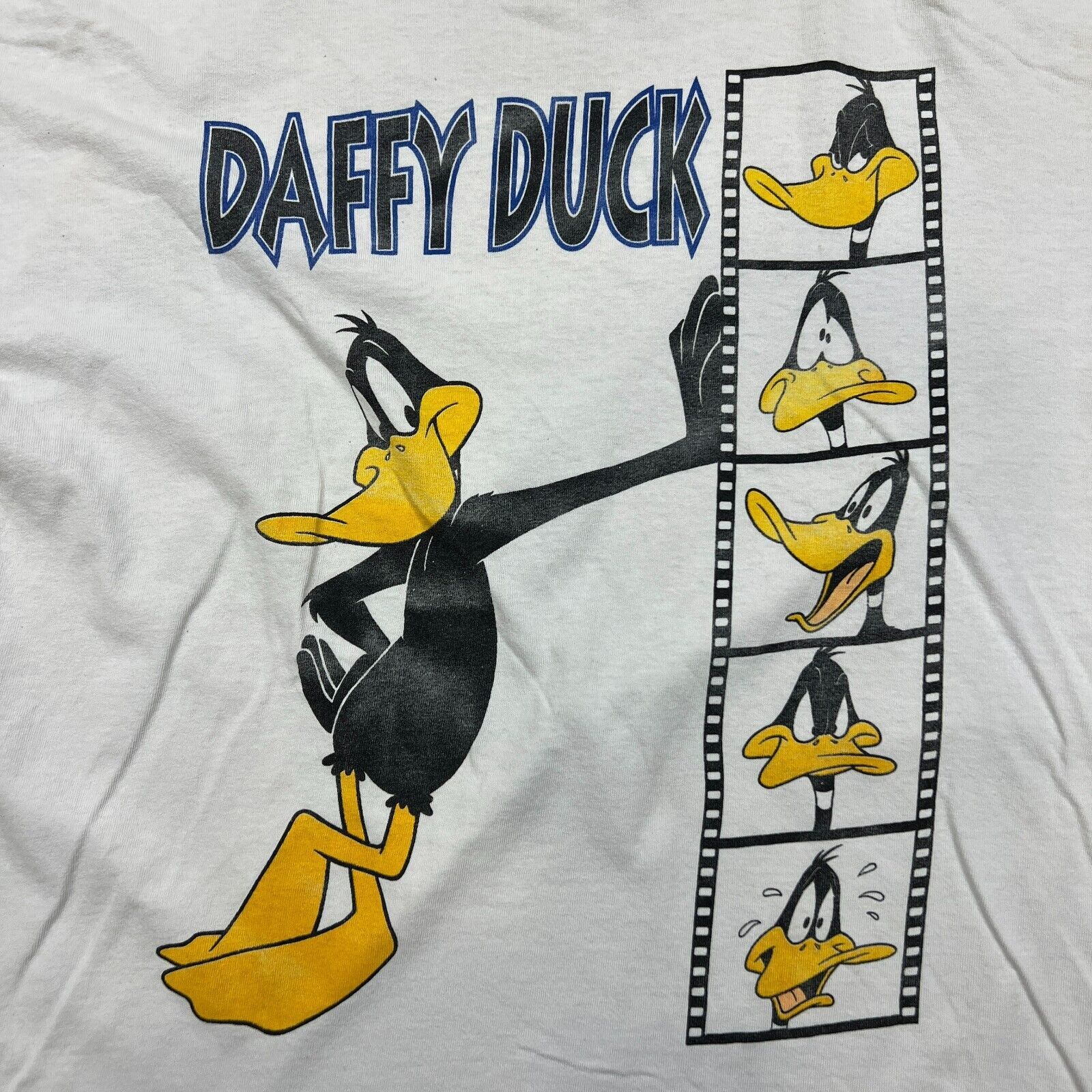 Cartoon Network × Vintage × Warner Bros 1991 Looney Tunes Daffy Duck T Shirt Warner Bros Cartoon Tee Size US XL / EU 56 / 4 - 3 Thumbnail